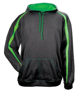 1467 Badger Adult 100% Polyester Performance Fusion Hooded Sweatshirt Carbon/ Lime