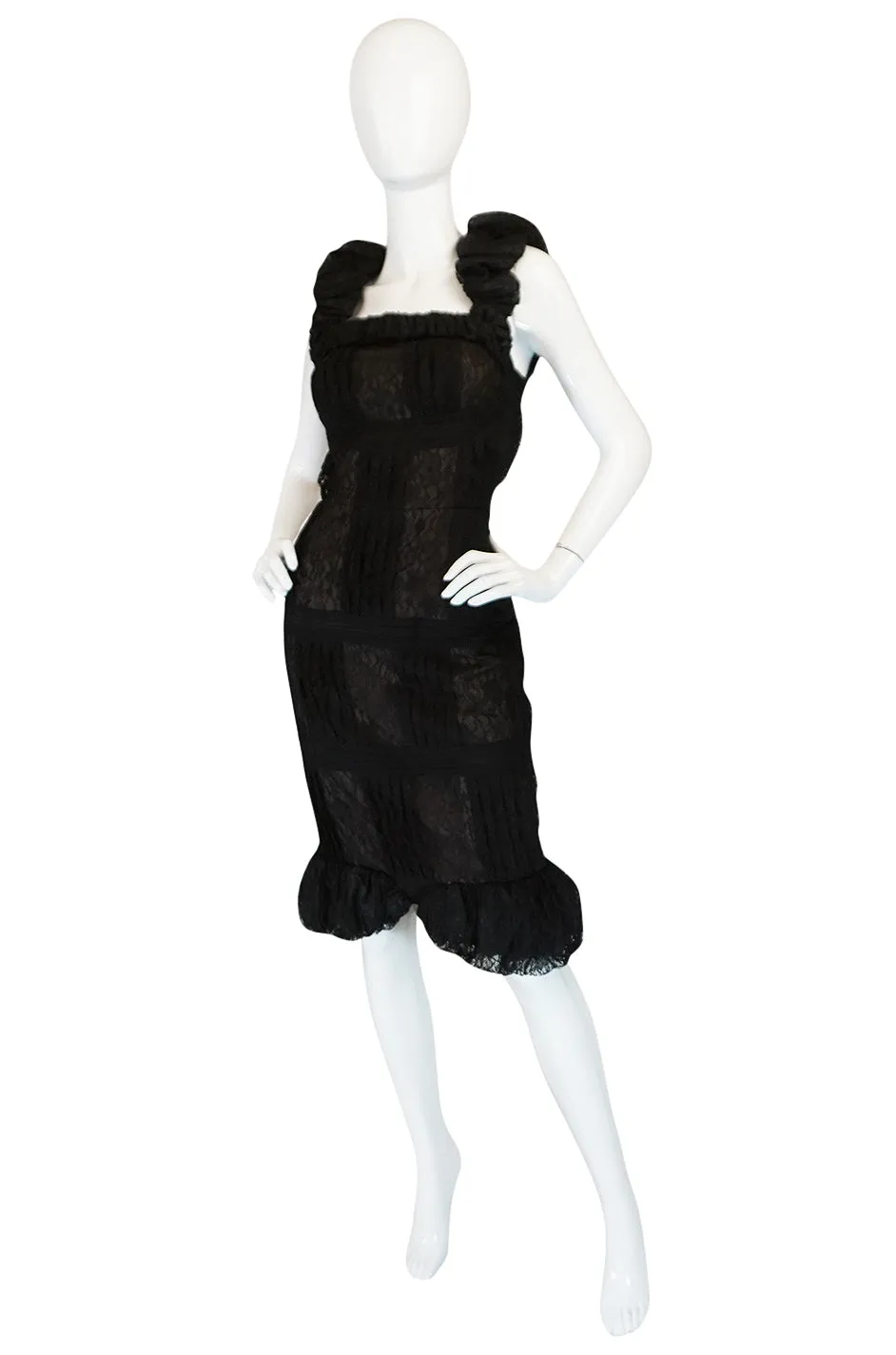 2009C Chanel Resort Runway Elaborate Black Lace Dress
