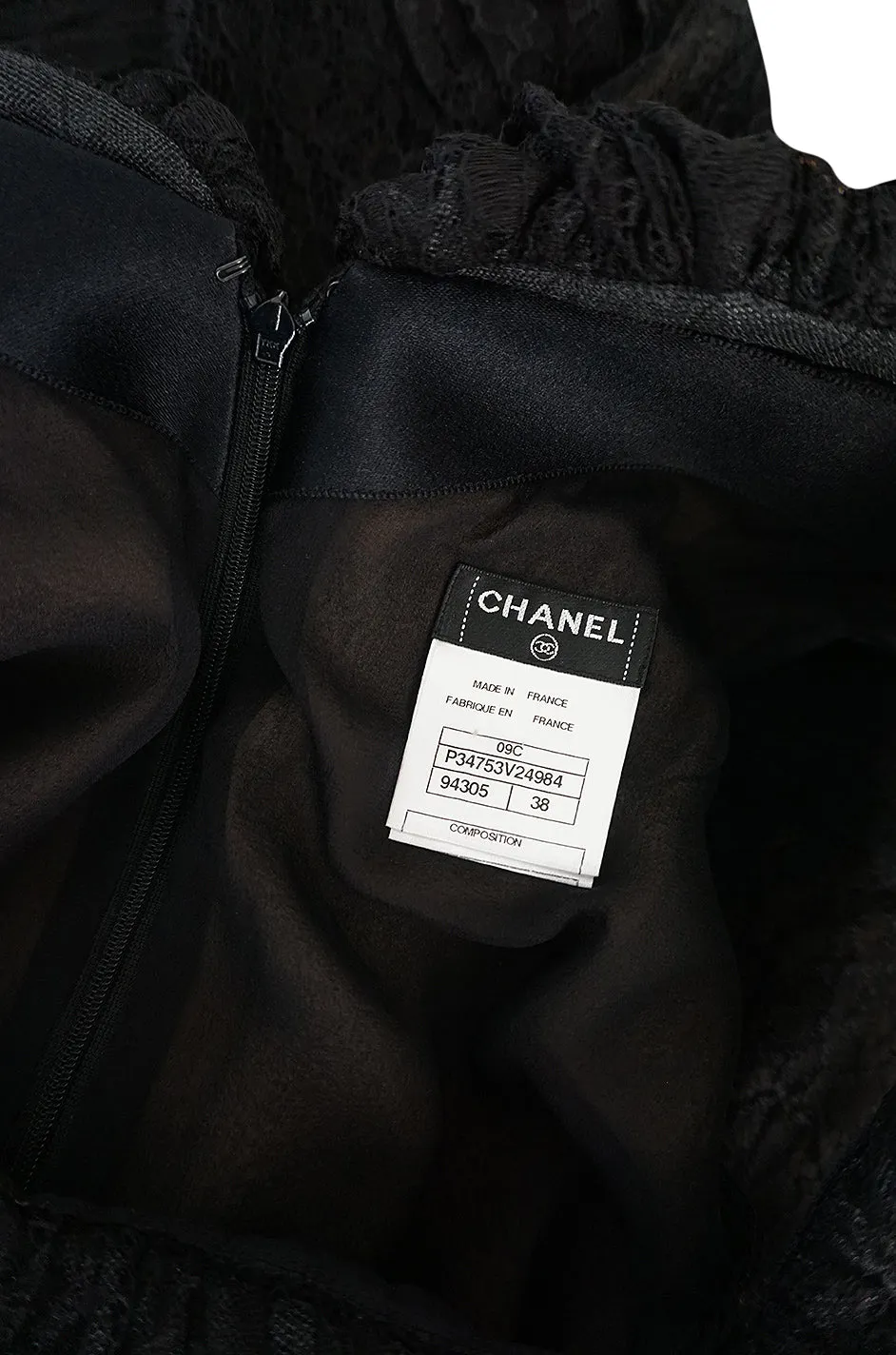 2009C Chanel Resort Runway Elaborate Black Lace Dress