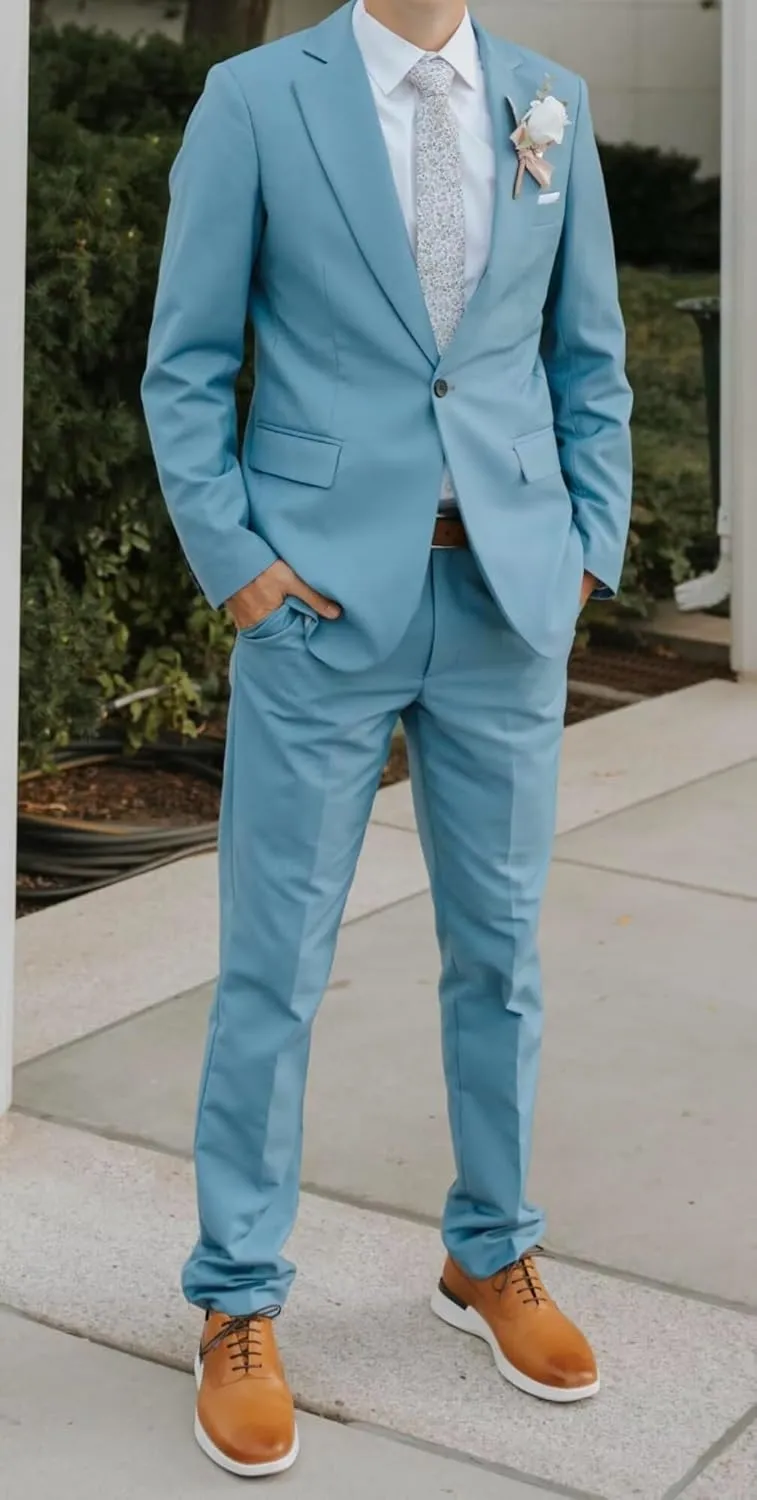 3 Piece Suit Men Slim Fit Wedding Suits for Mens Elegant One Button Jacket Single Breasted Vest Pants Set