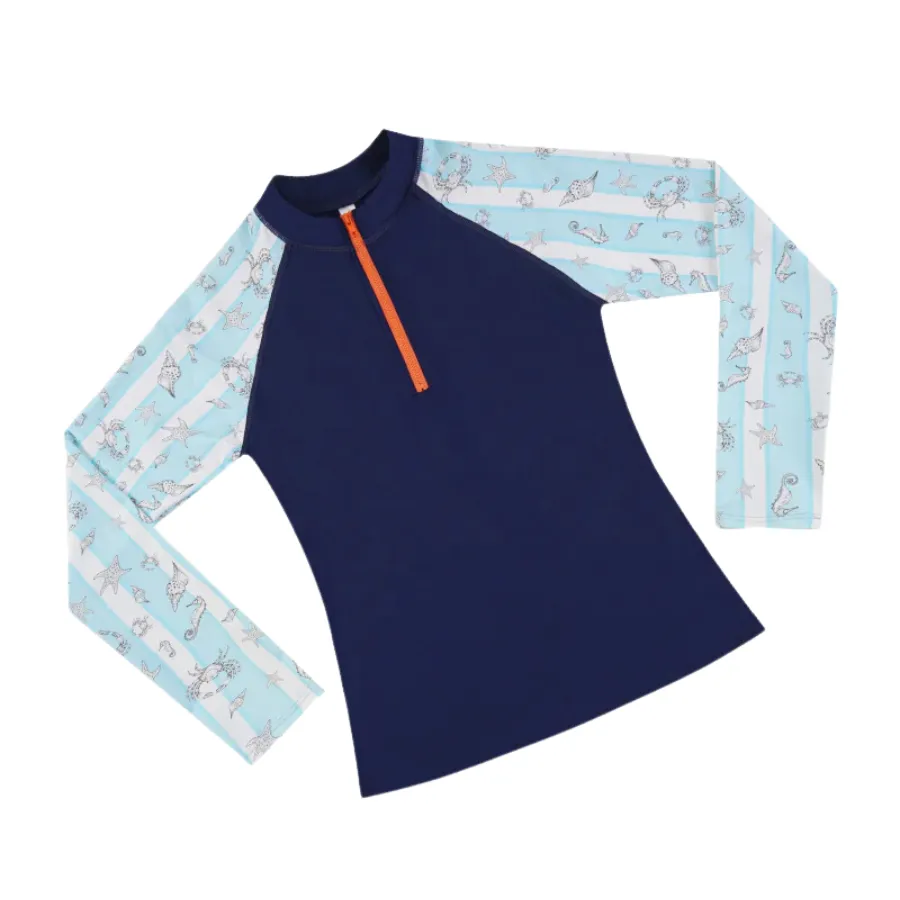 Aqua Blu Pre-Teens Long Sleeve Rash Vest AB2459MA - Mariner