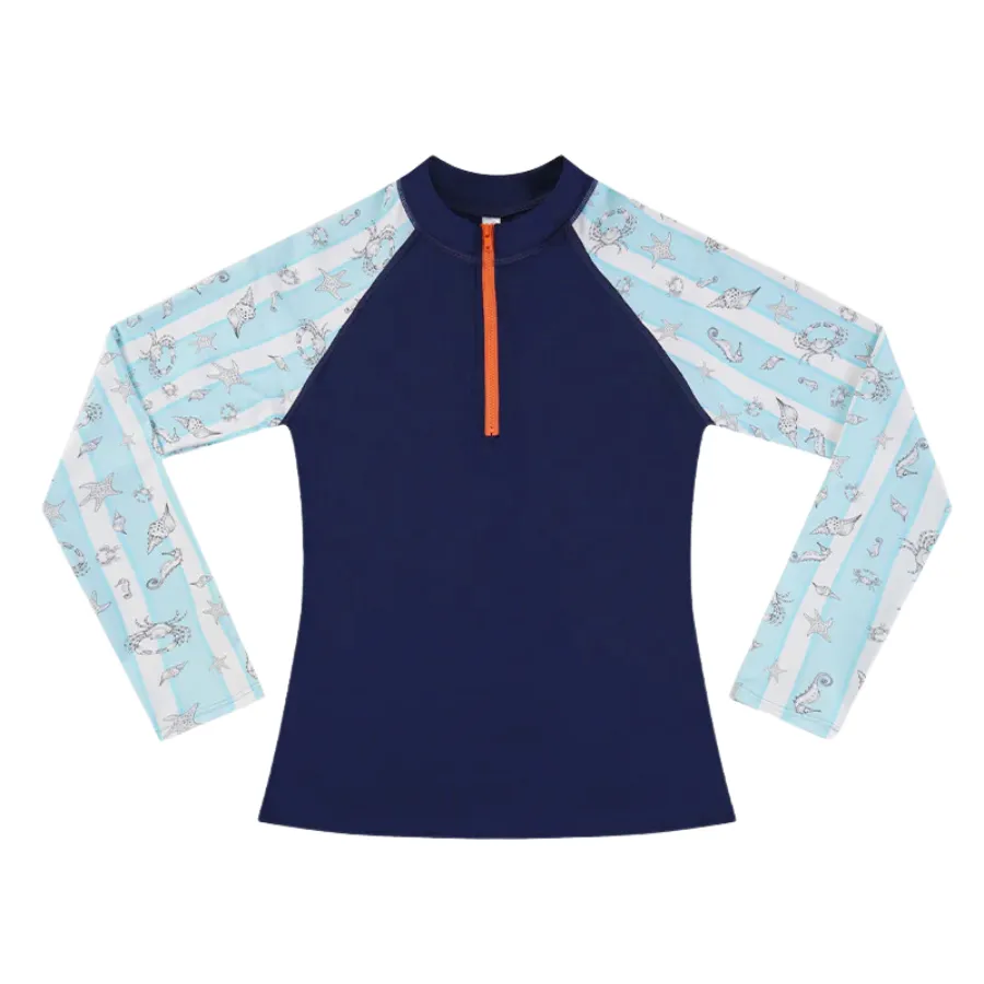 Aqua Blu Pre-Teens Long Sleeve Rash Vest AB2459MA - Mariner