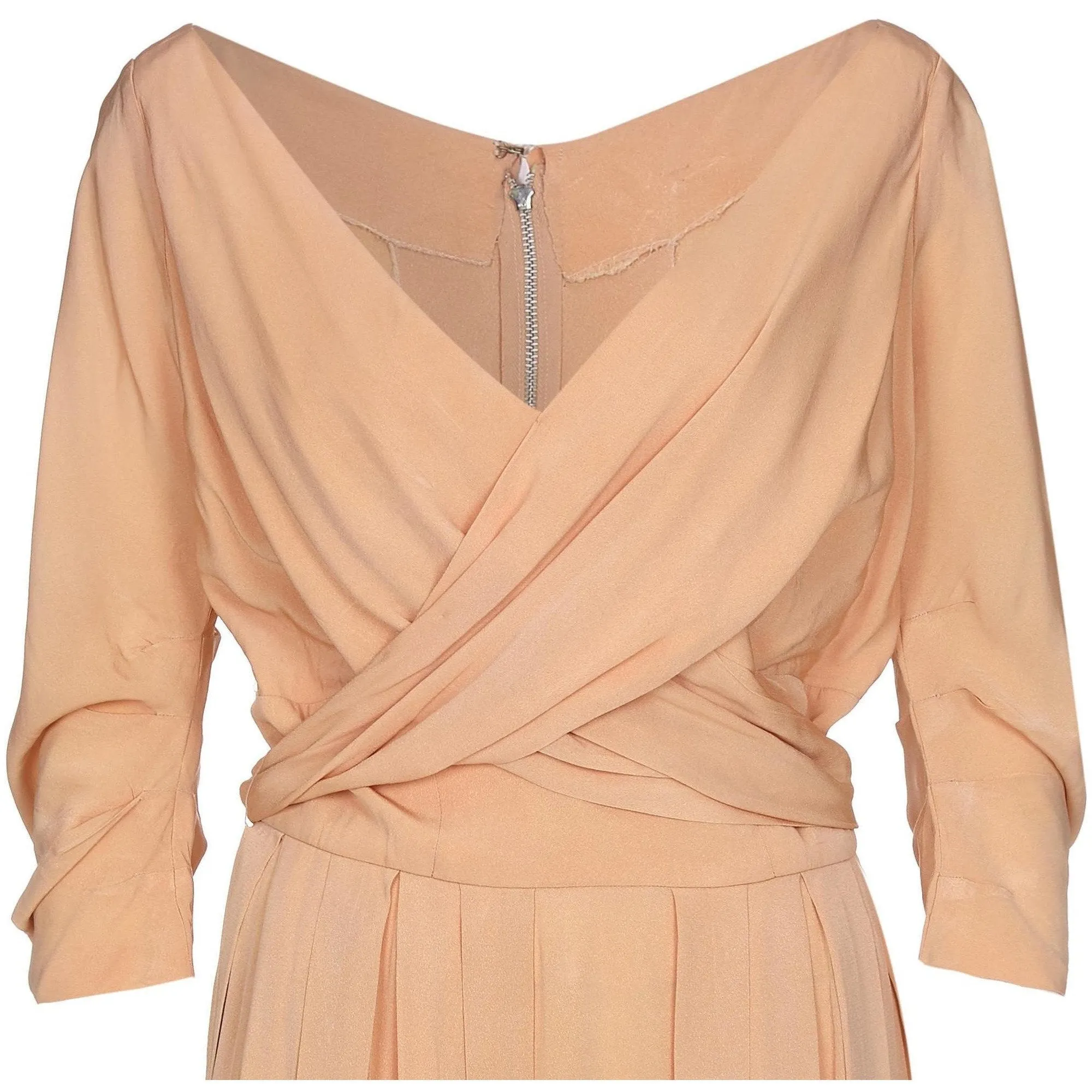 ARCHIVE - 1950s Christian Dior Peach Silk Dress