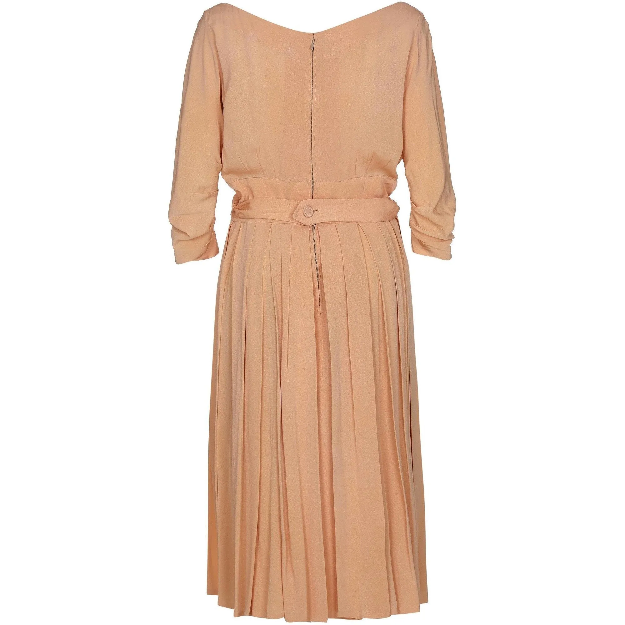 ARCHIVE - 1950s Christian Dior Peach Silk Dress