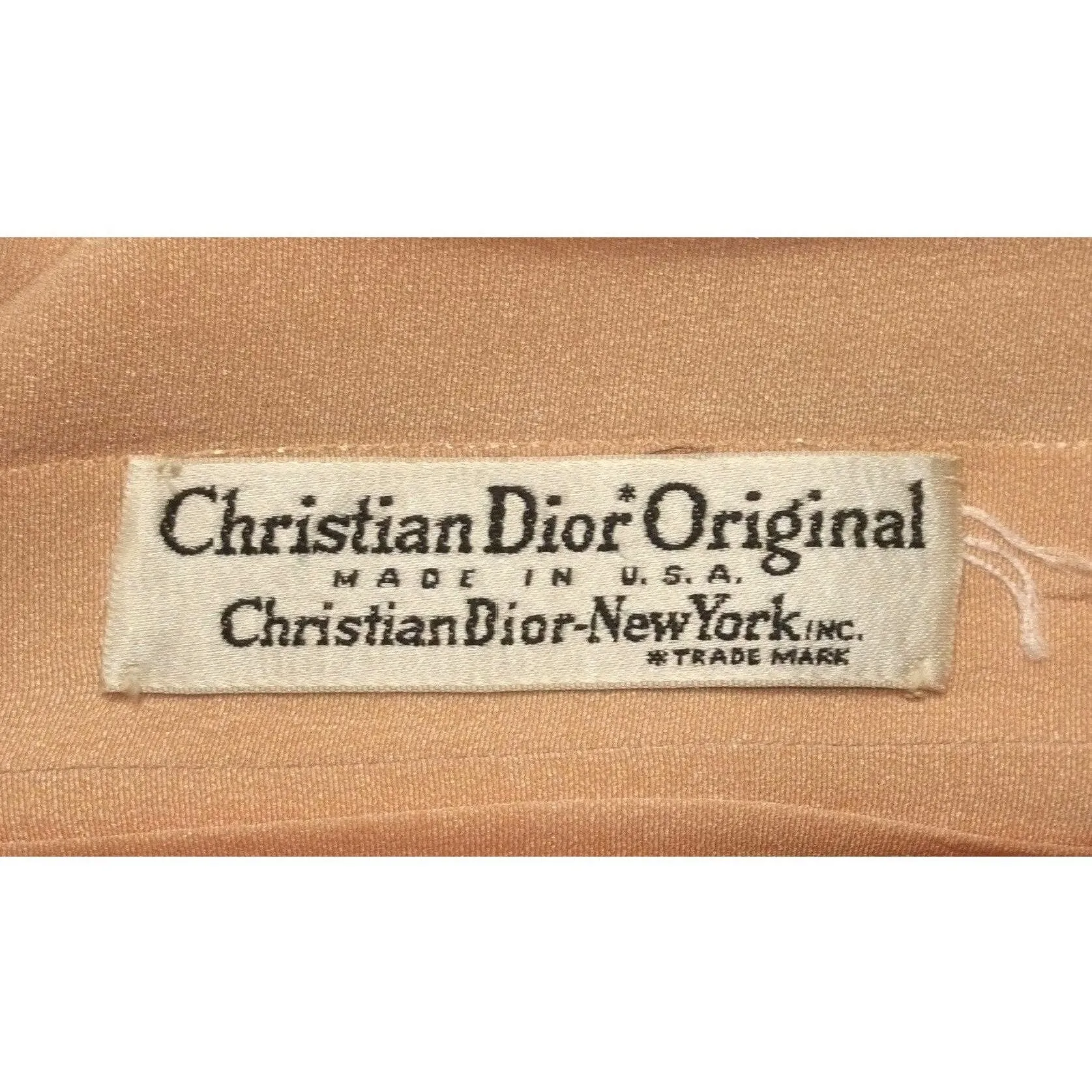 ARCHIVE - 1950s Christian Dior Peach Silk Dress