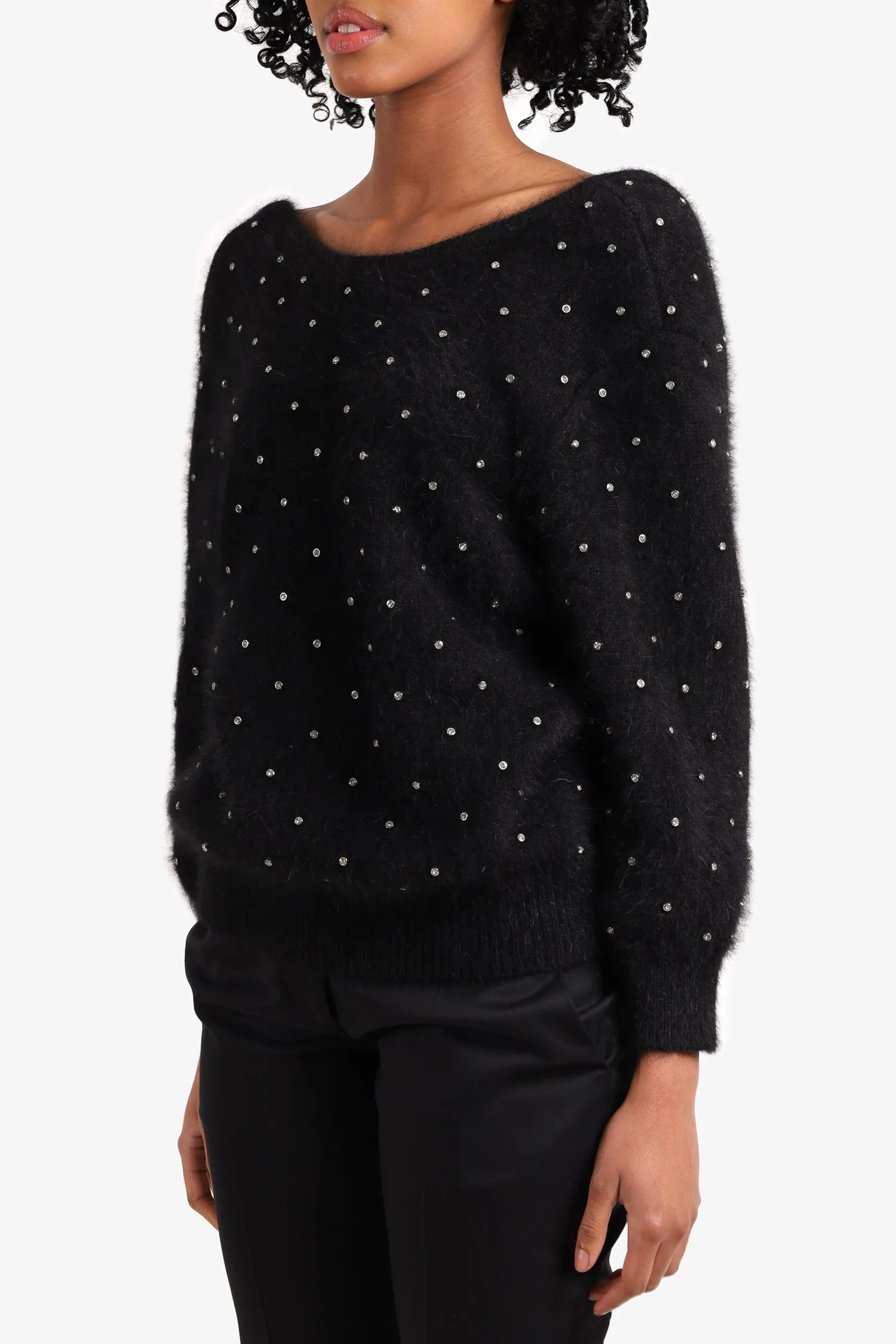 BA&SH Black Low Back Sweater With Crystals Size 3
