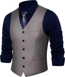 BABEYOND Men's Formal Suit Vest Slim Fit Waistcoat Business Vest for Suit Tuxedo