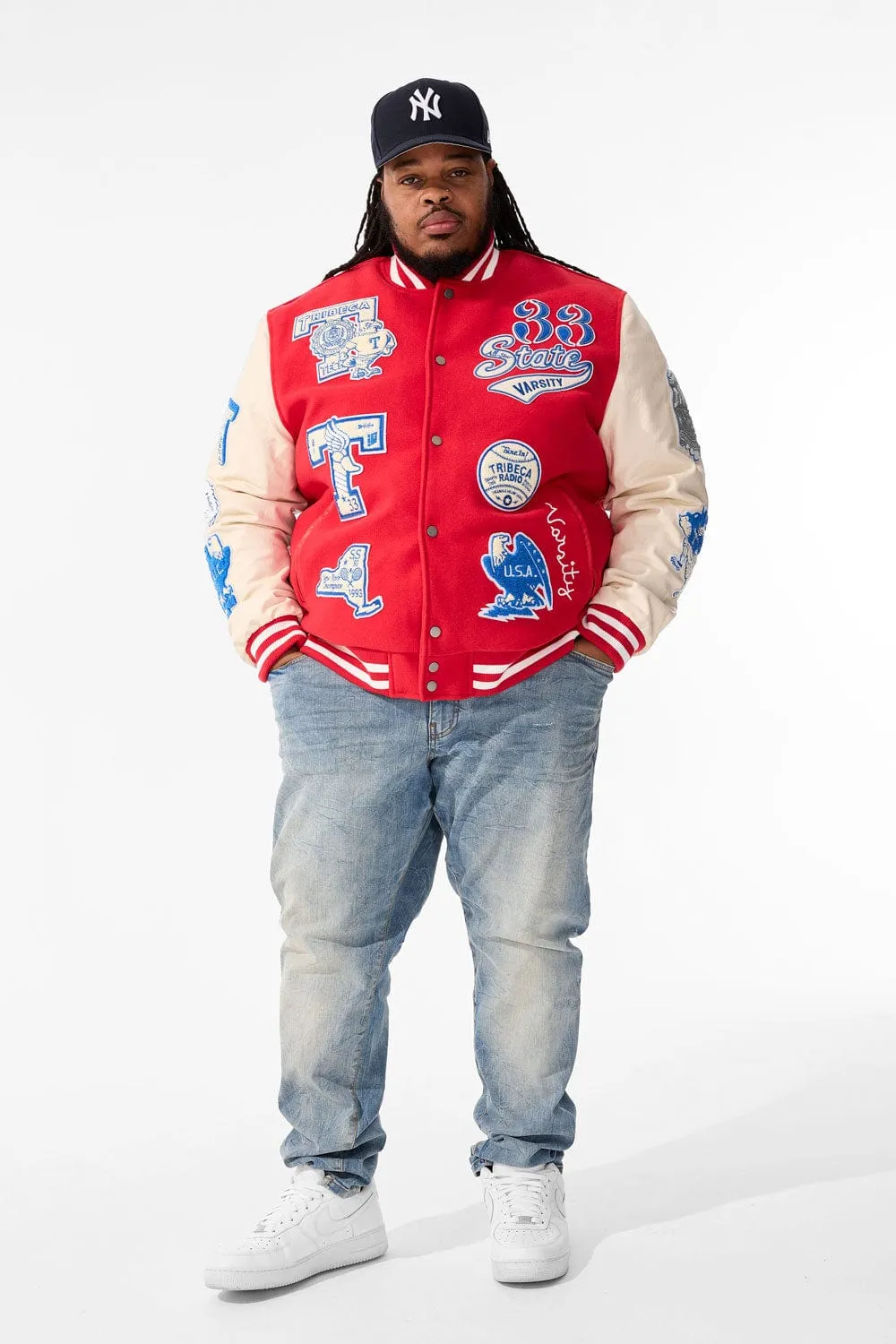 Big Men's All American Varsity Jacket (Red)