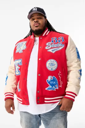 Big Men's All American Varsity Jacket (Red)