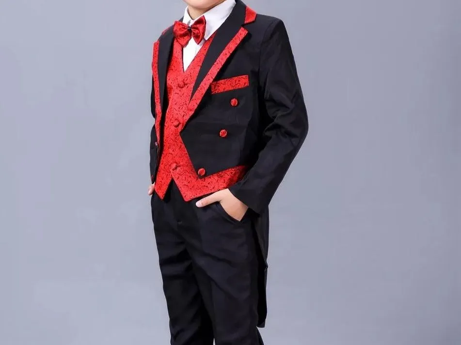 Boys formal wedding Tuxedo long tail suit