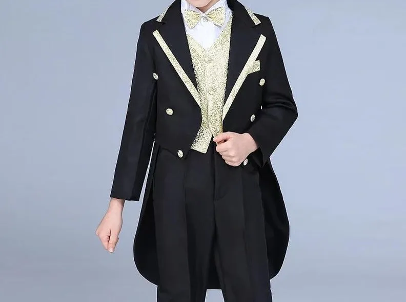 Boys formal wedding Tuxedo long tail suit