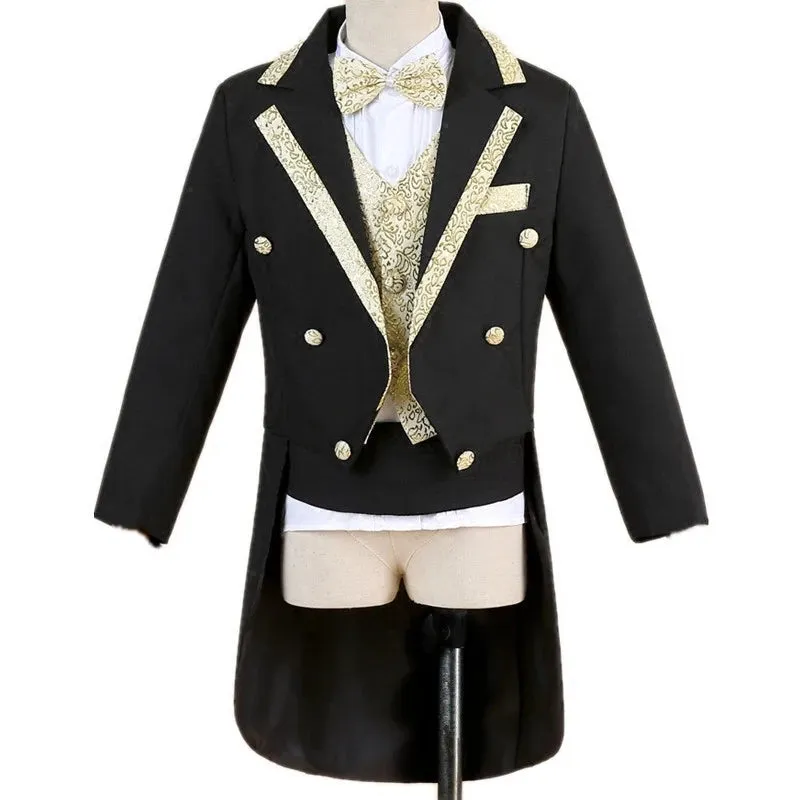 Boys formal wedding Tuxedo long tail suit