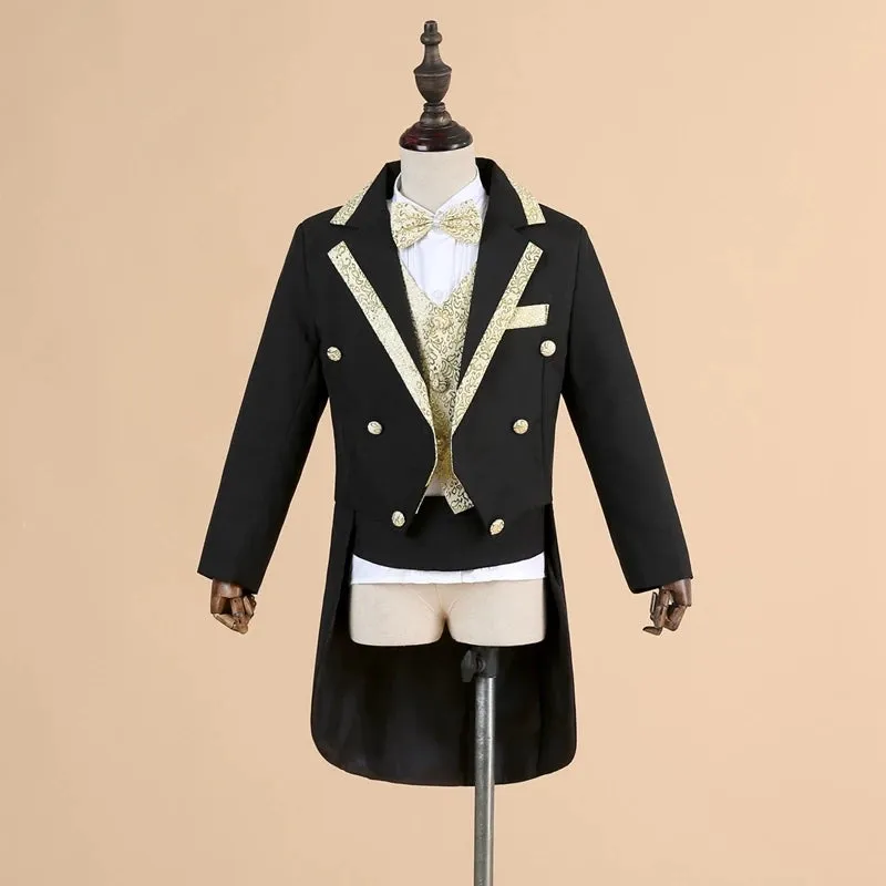 Boys formal wedding Tuxedo long tail suit