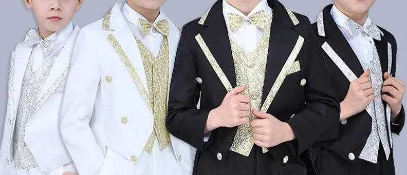 Boys formal wedding Tuxedo long tail suit