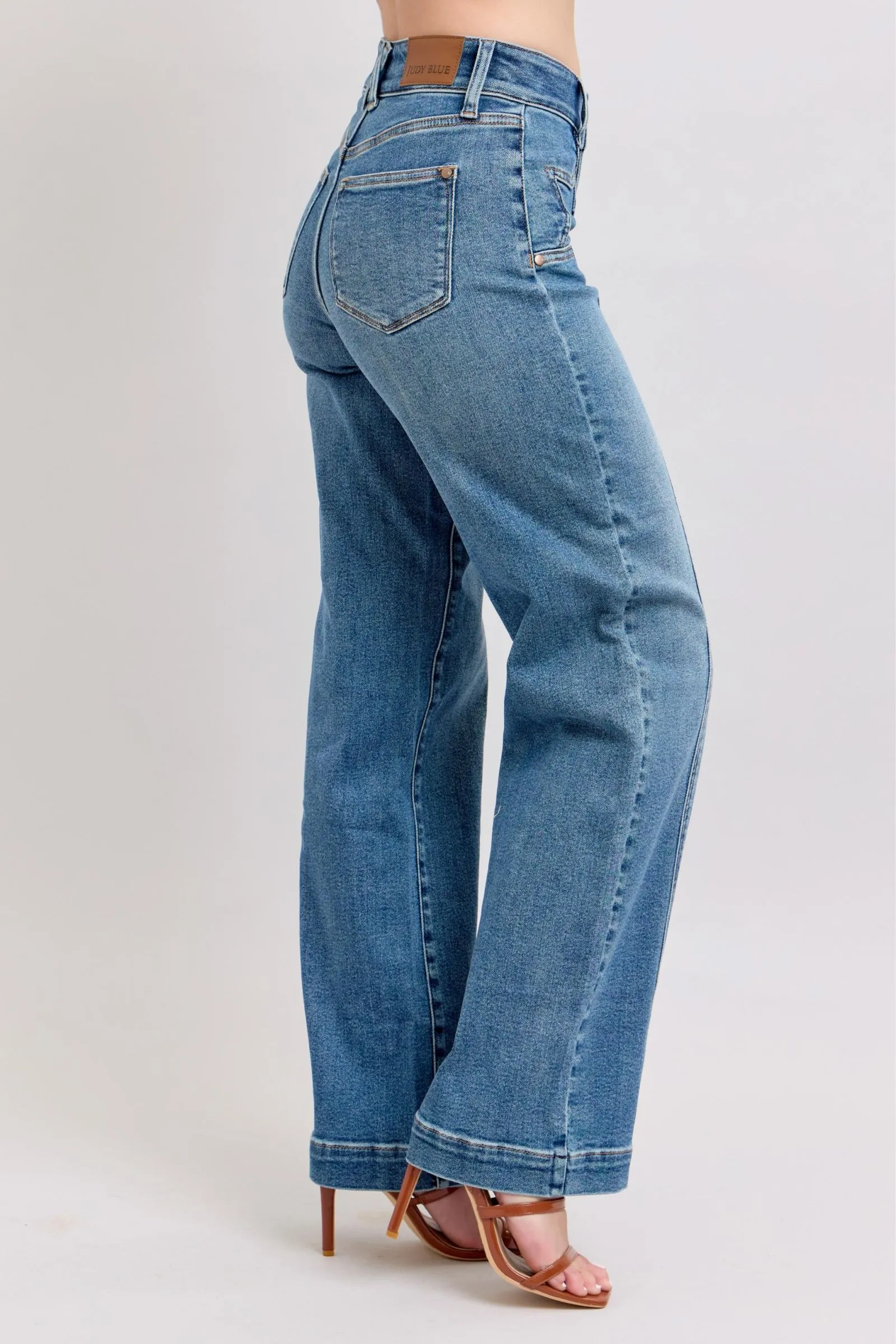 Cardi High Waist Star & Seam Wide Jean