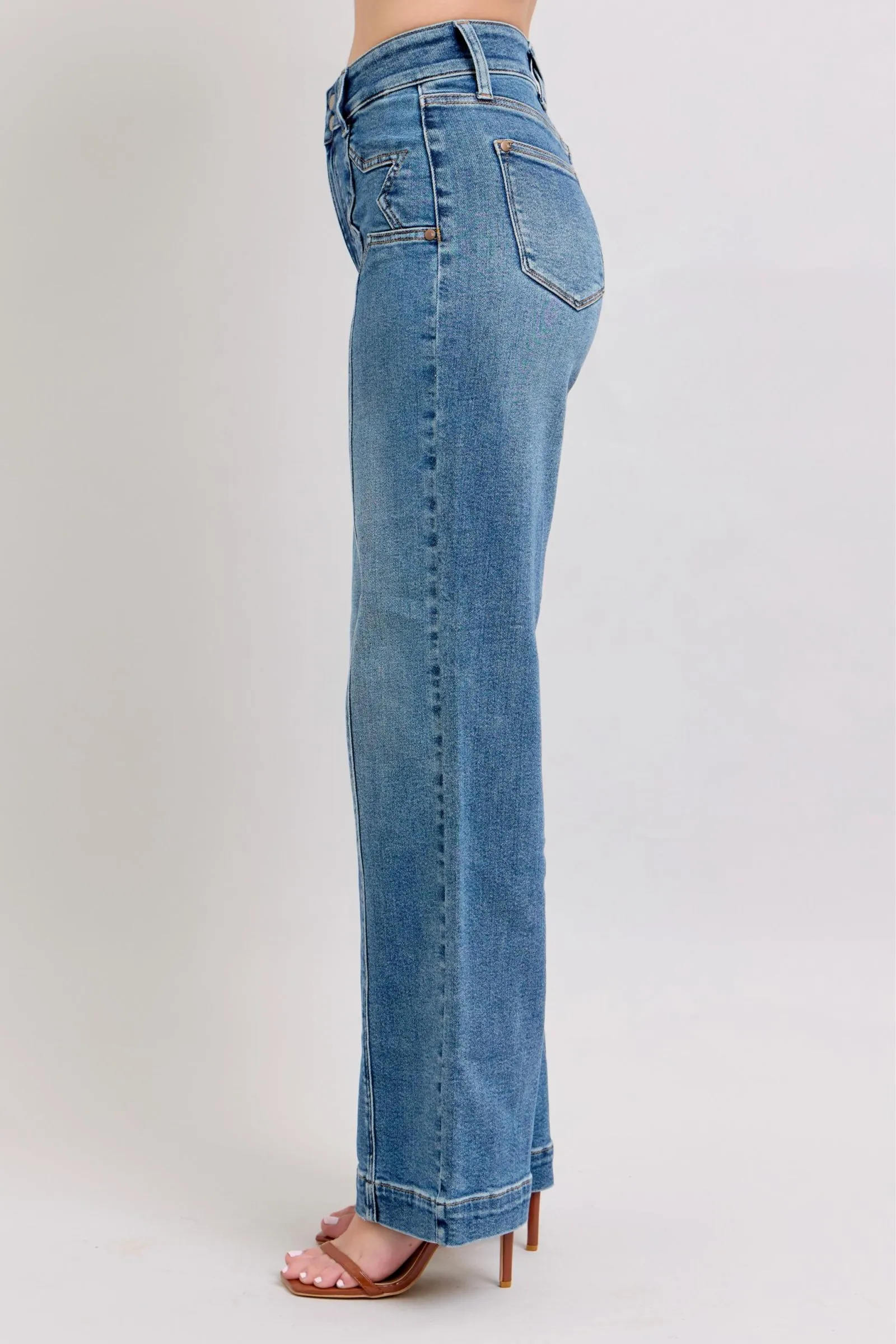 Cardi High Waist Star & Seam Wide Jean