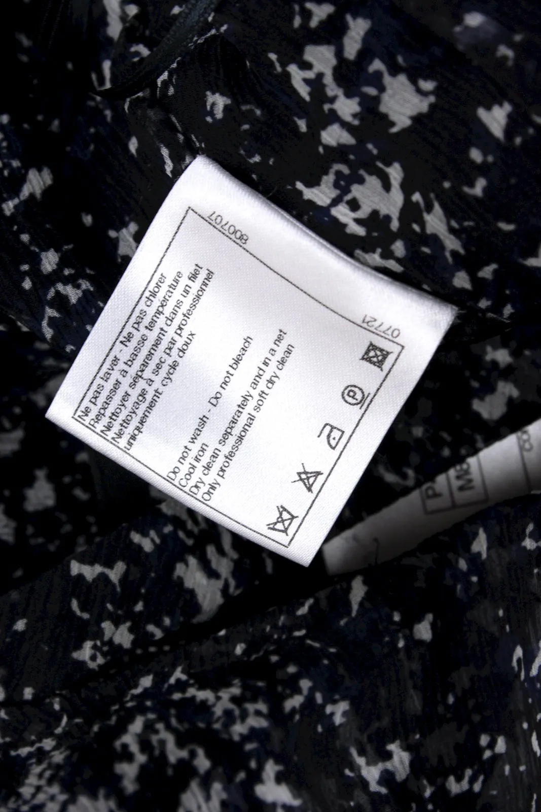 CHANEL 12S Navy Blue Silk Chiffon Dress 40 シャネル ネイビー ブルー 濃紺 シルク シフォン ワンピース 即発