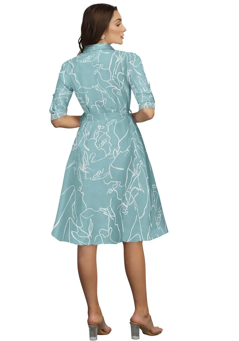 Charming Pista A-Line Midi Dress with Captivating Prints