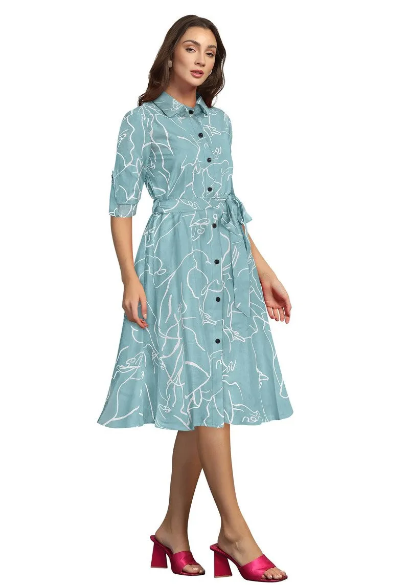 Charming Pista A-Line Midi Dress with Captivating Prints