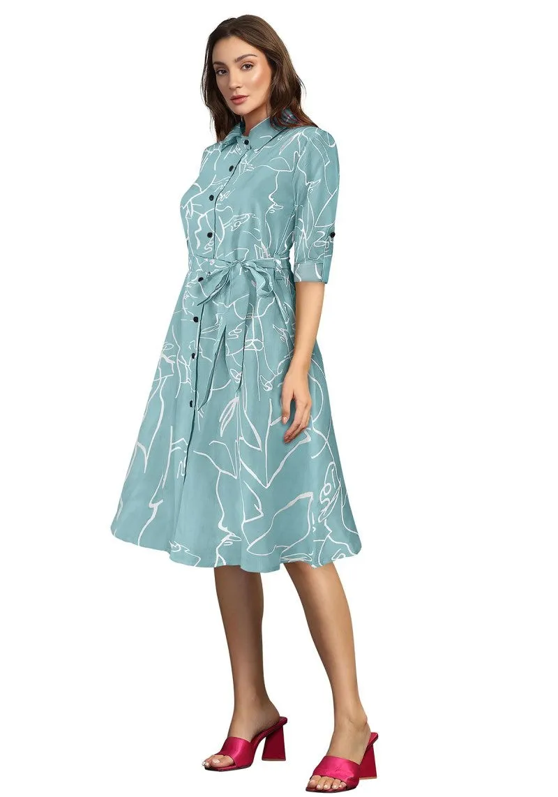 Charming Pista A-Line Midi Dress with Captivating Prints
