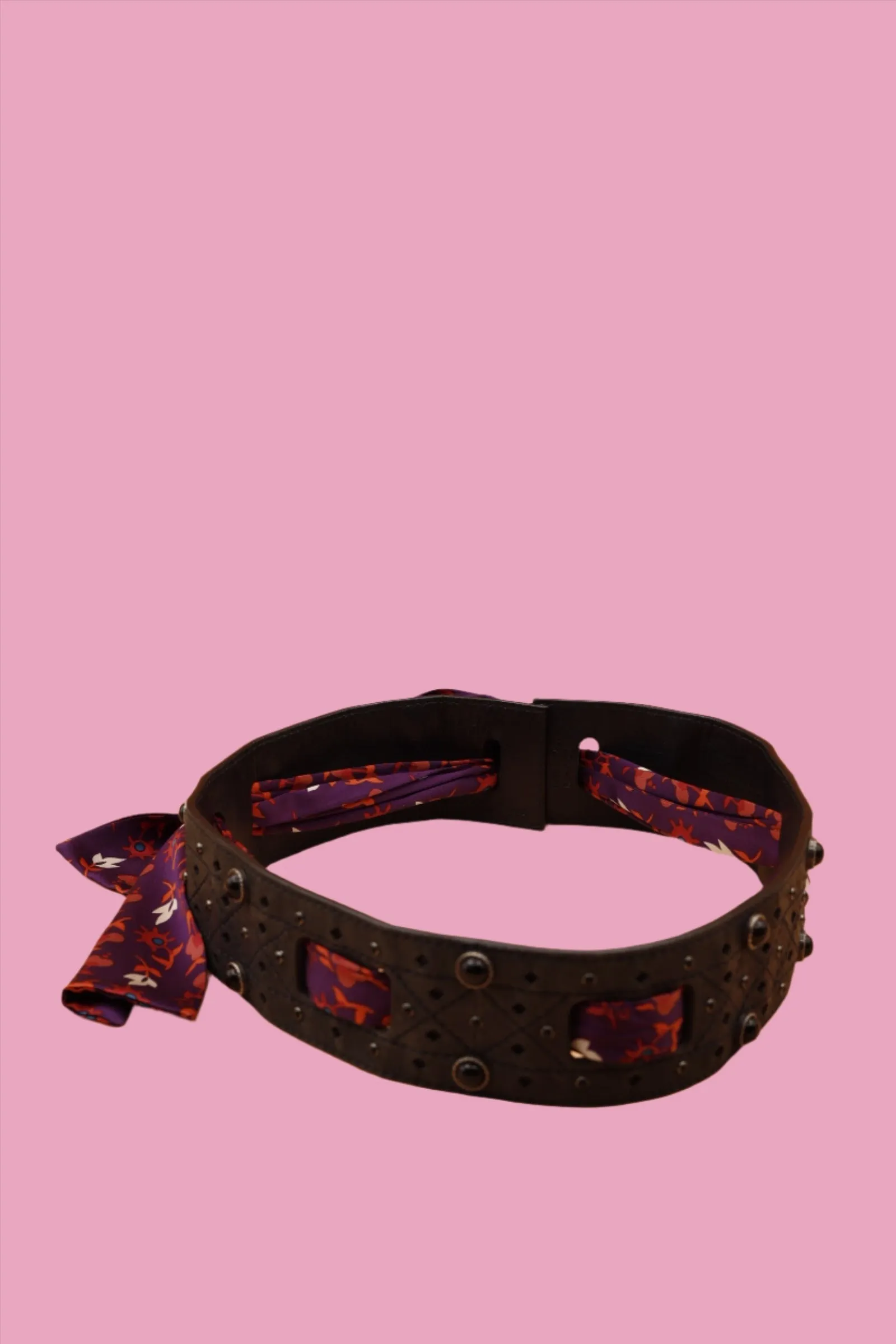 Christian Dior Black Leather Belt Y2K