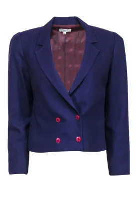 Christian Dior - Vintage Purple Wool Cropped Blazer Sz 12