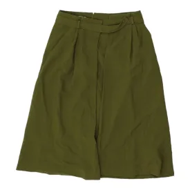 Christian Dior Womens Green Wool Pleated Midi Skirt | Vintage High End Designer