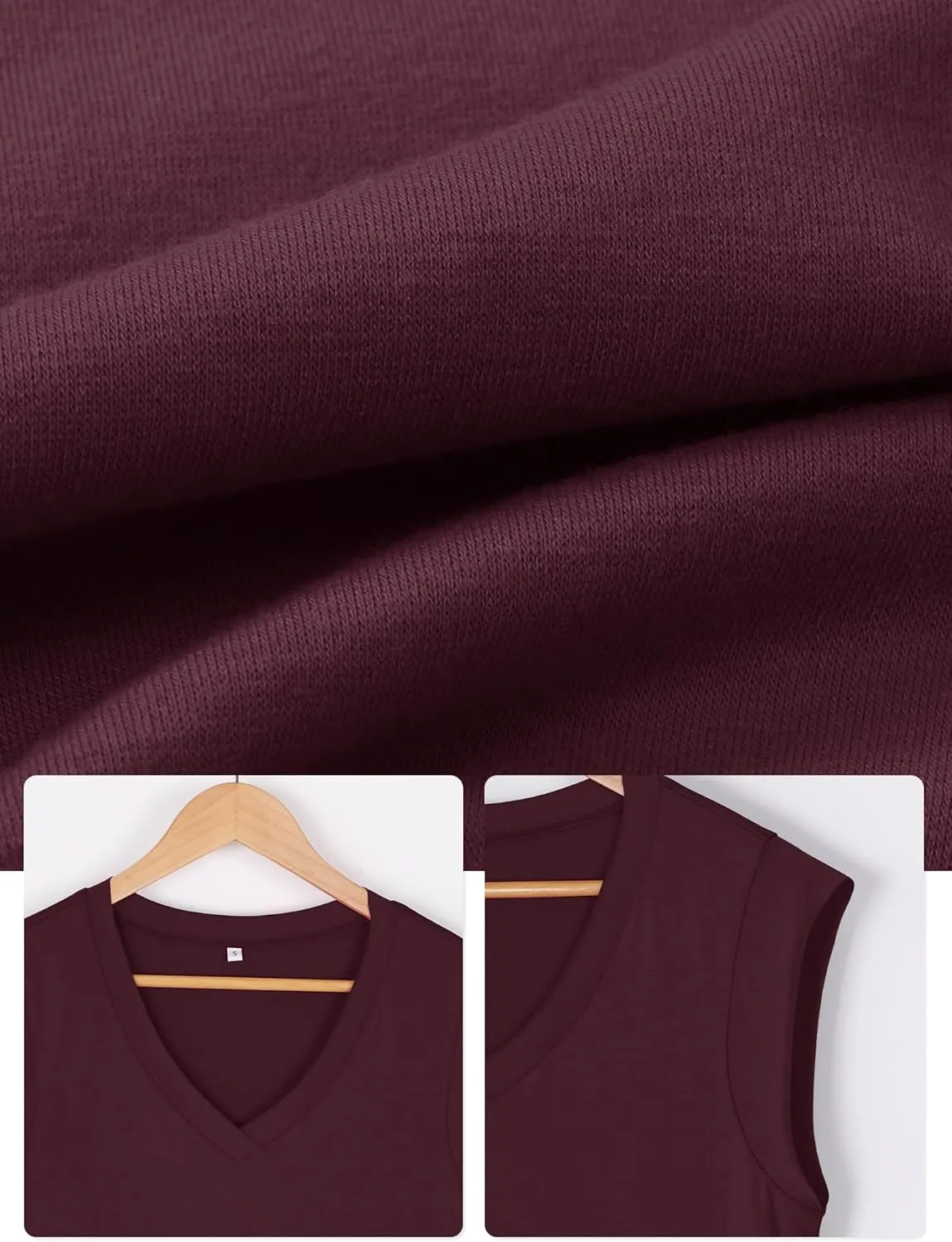 Chulianyouhuo Women's Cap Sleeve Tank Tops Sexy Deep V Neck Casual Blouse Solid Color Loose Fit Basic Tee Shirt