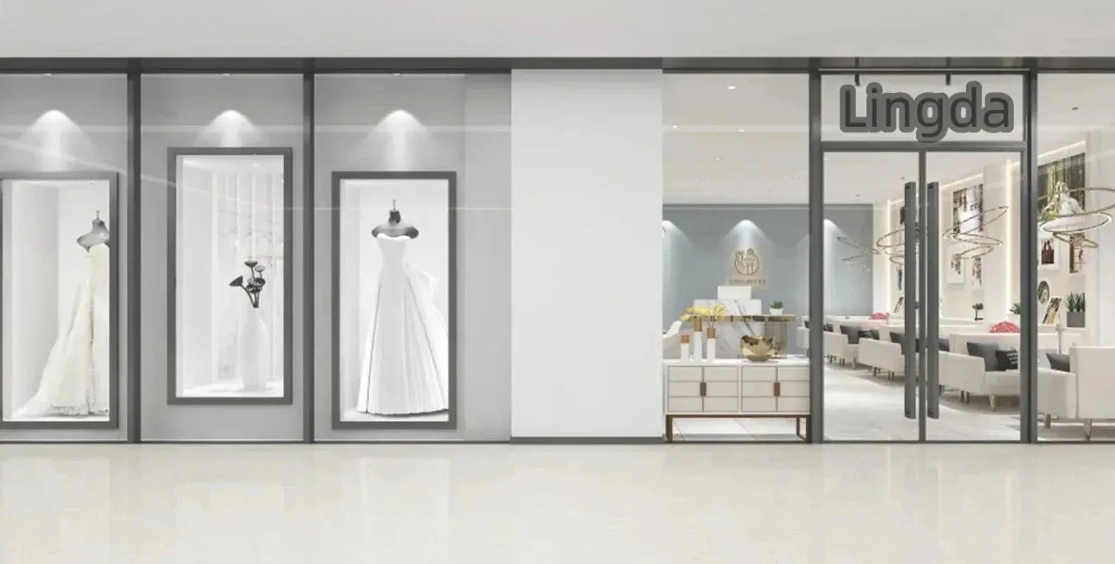 Elegant V-Neck Chiffon Long Sleeve A-Line Wedding Dress