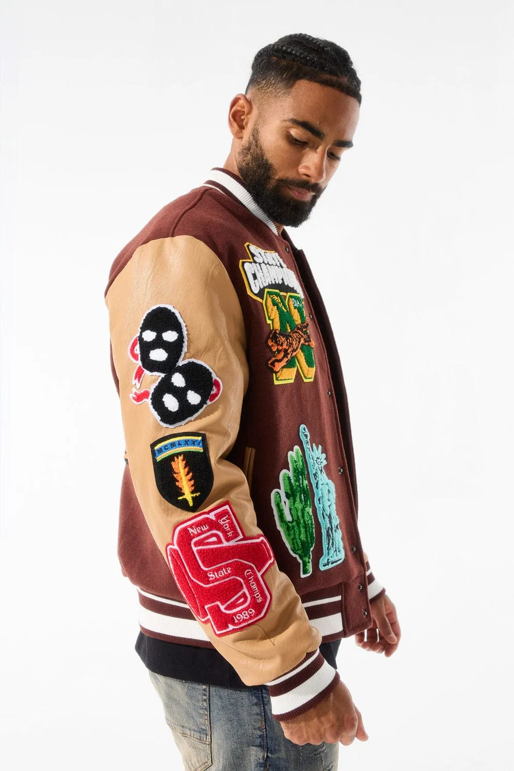 Empire City Varsity Jacket (Ruby)