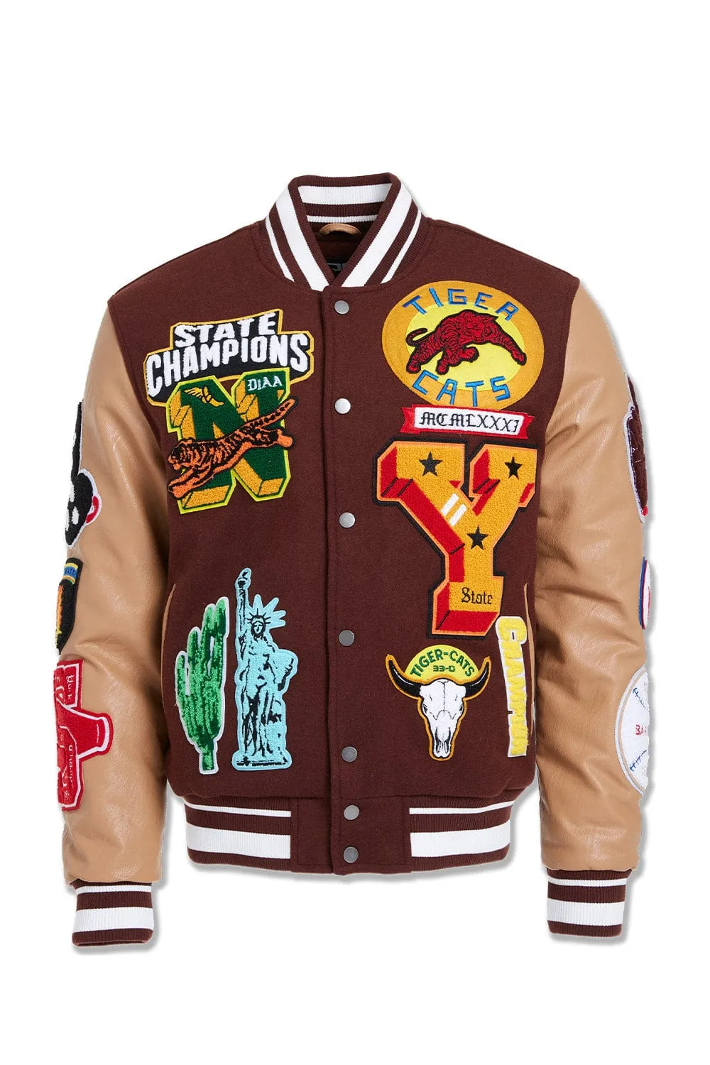 Empire City Varsity Jacket (Ruby)