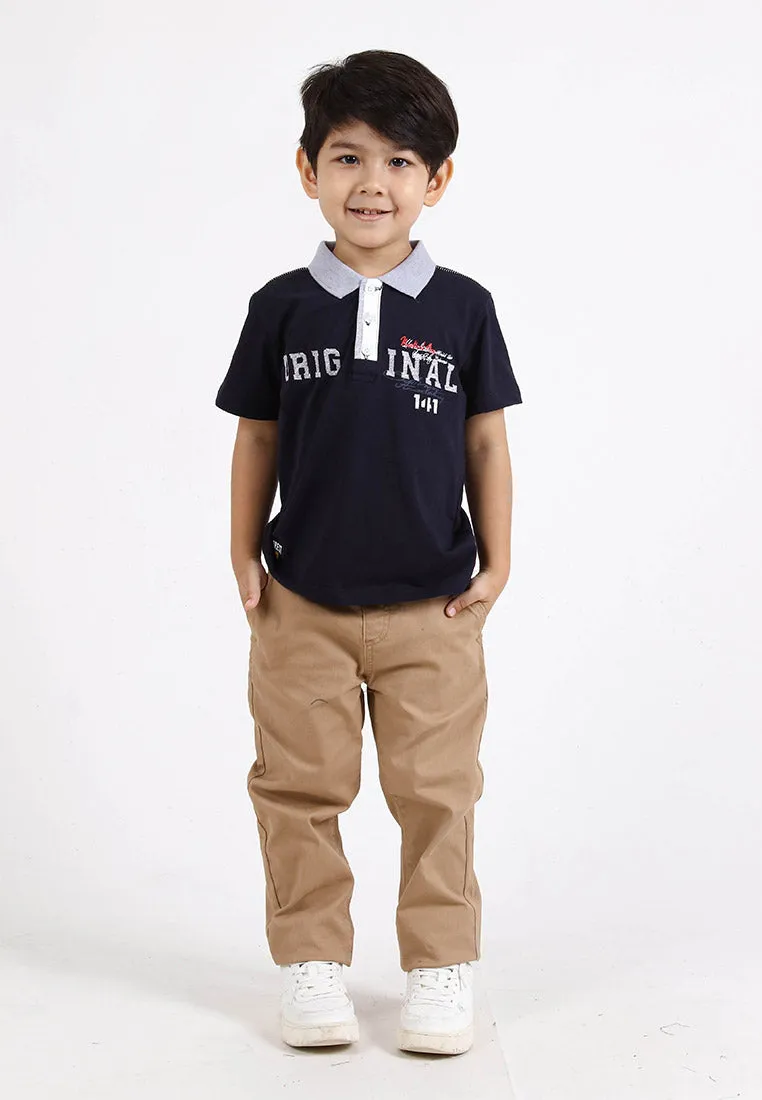 Forest Kids Stretchable Polo T Shirt Boy Kids Collar Tee | Baju Polo T Shirt Budak Lelaki - FK20152