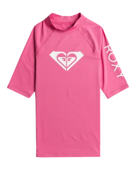 Girls Whole Hearted Rash Vest in Shocking Pink