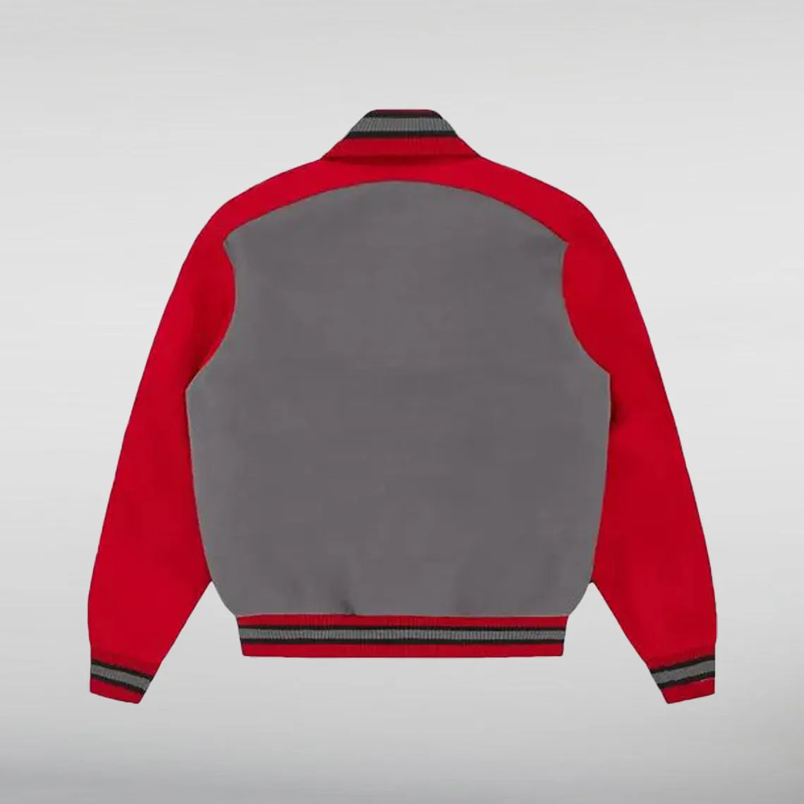 ICECREAM College Varsity Gray and Red Jacket
