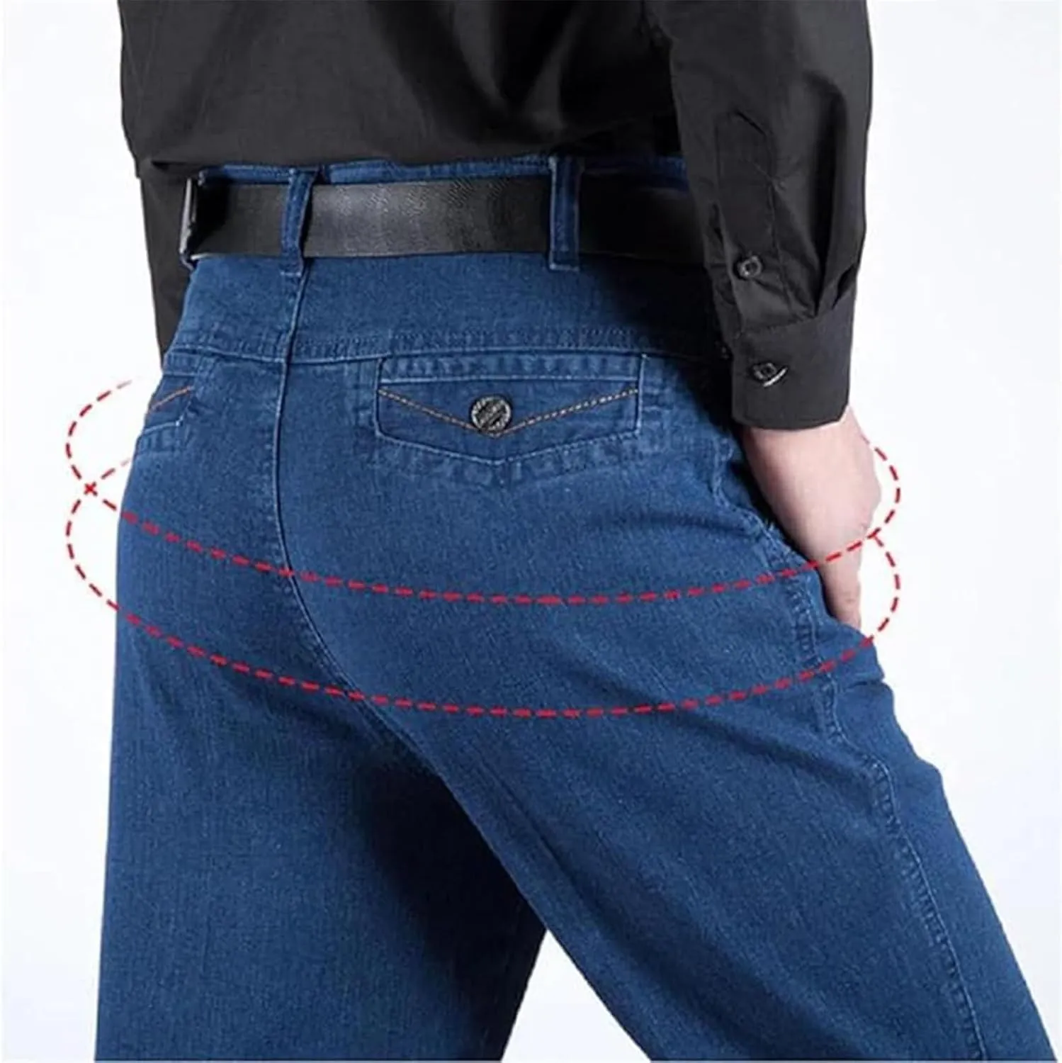 Jett Jeans for Older Men, Jettjeans3 - Men's Classic Straight Fit Stretch Jeans, Jetjeans Stretch Denim for Men