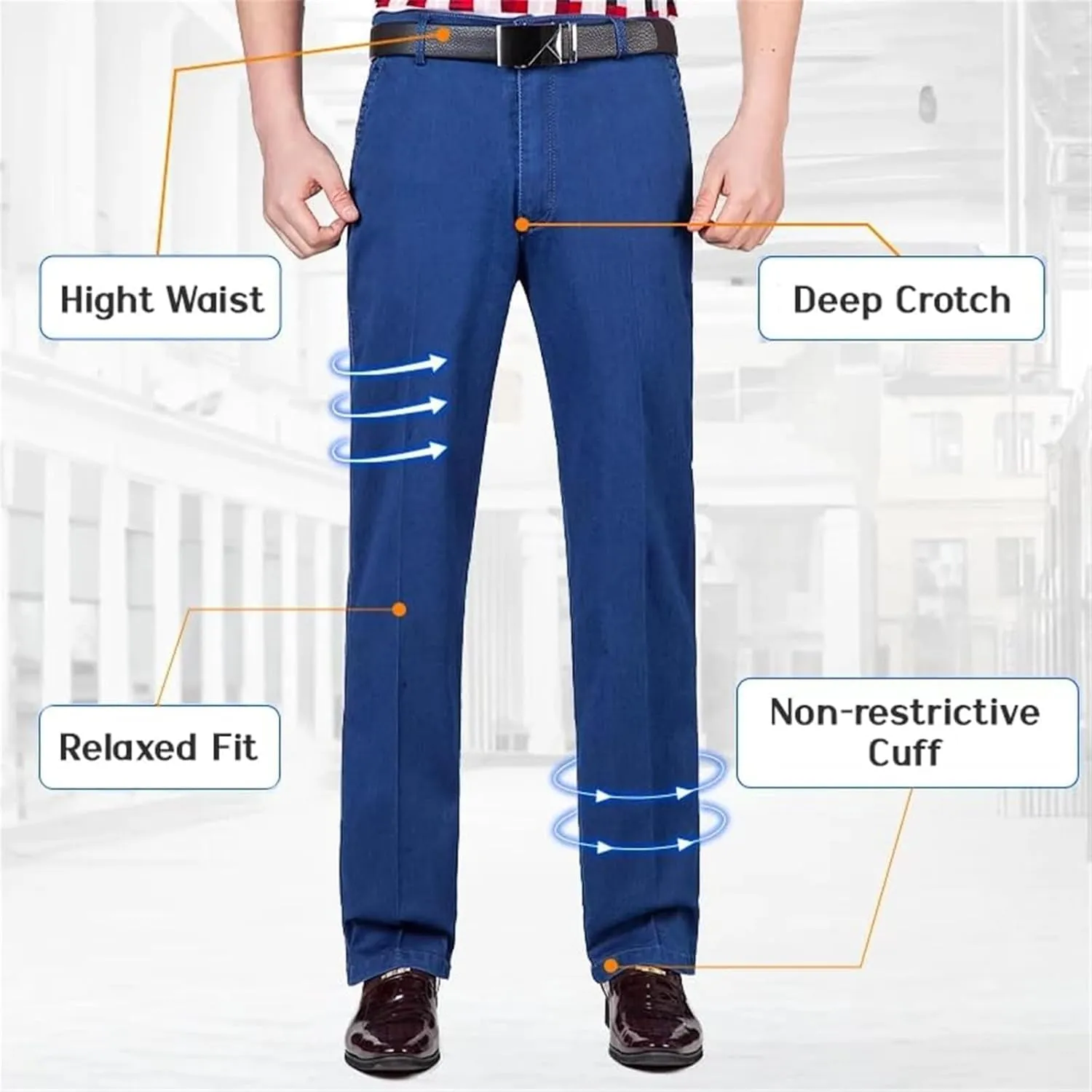 Jett Jeans for Older Men, Jettjeans3 - Men's Classic Straight Fit Stretch Jeans, Jetjeans Stretch Denim for Men
