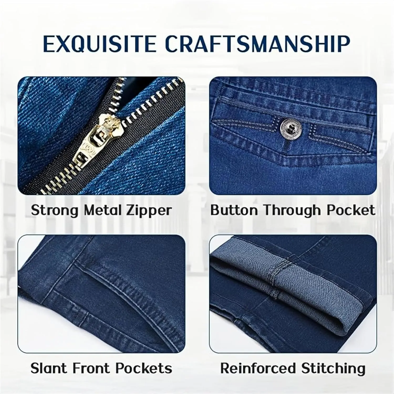 Jett Jeans for Older Men, Jettjeans3 - Men's Classic Straight Fit Stretch Jeans, Jetjeans Stretch Denim for Men