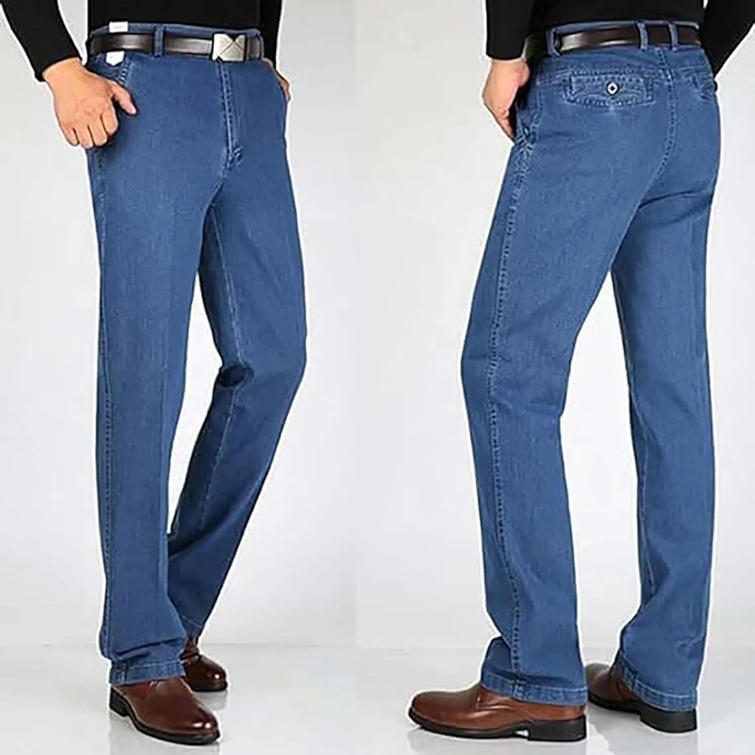 Jett Jeans for Older Men, Jettjeans3 - Men's Classic Straight Fit Stretch Jeans, Jetjeans Stretch Denim for Men