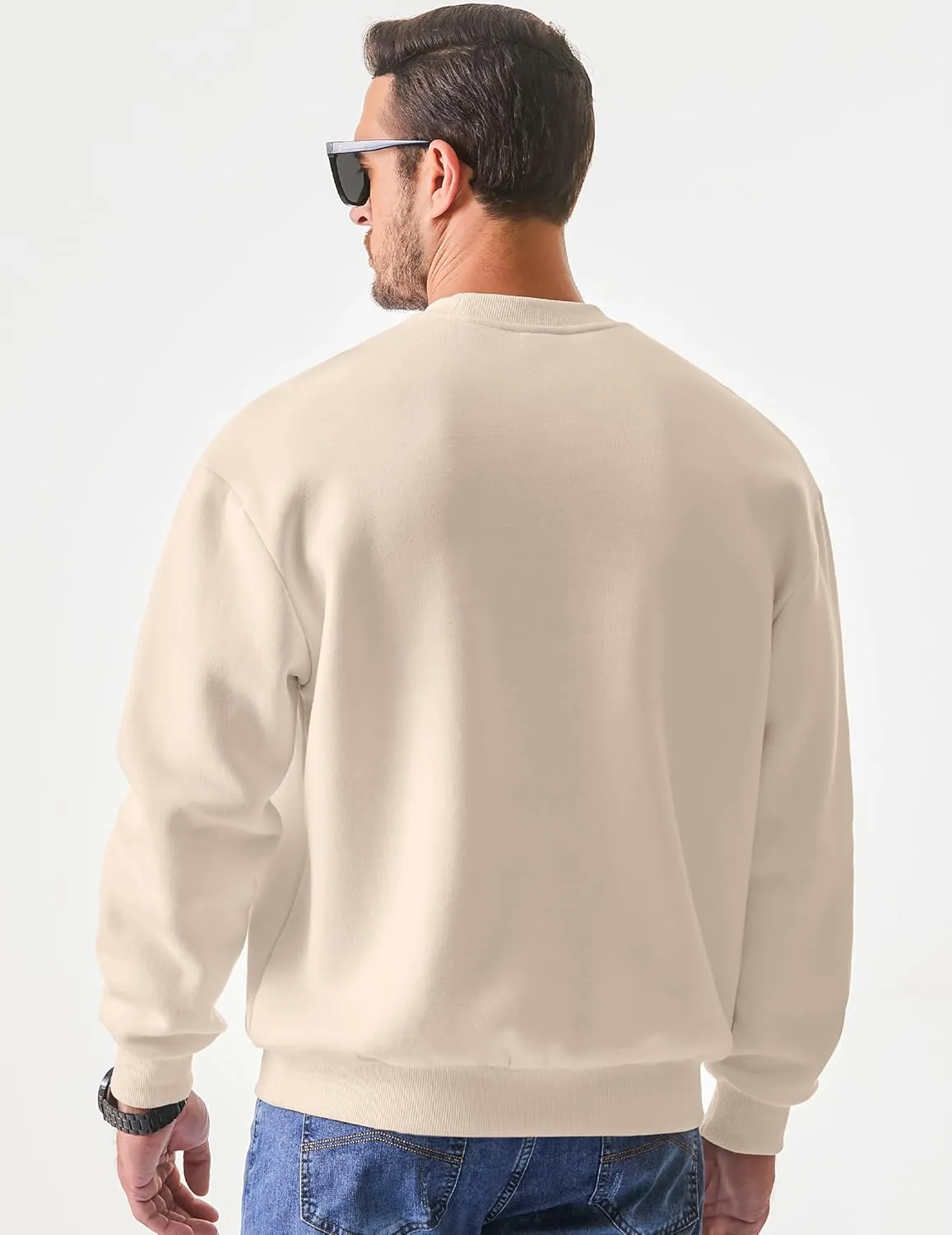 JMIERR Men's Casual Long Sleeves Crewneck Sweatshirts Cotton Pullover Sweatshirt for Men