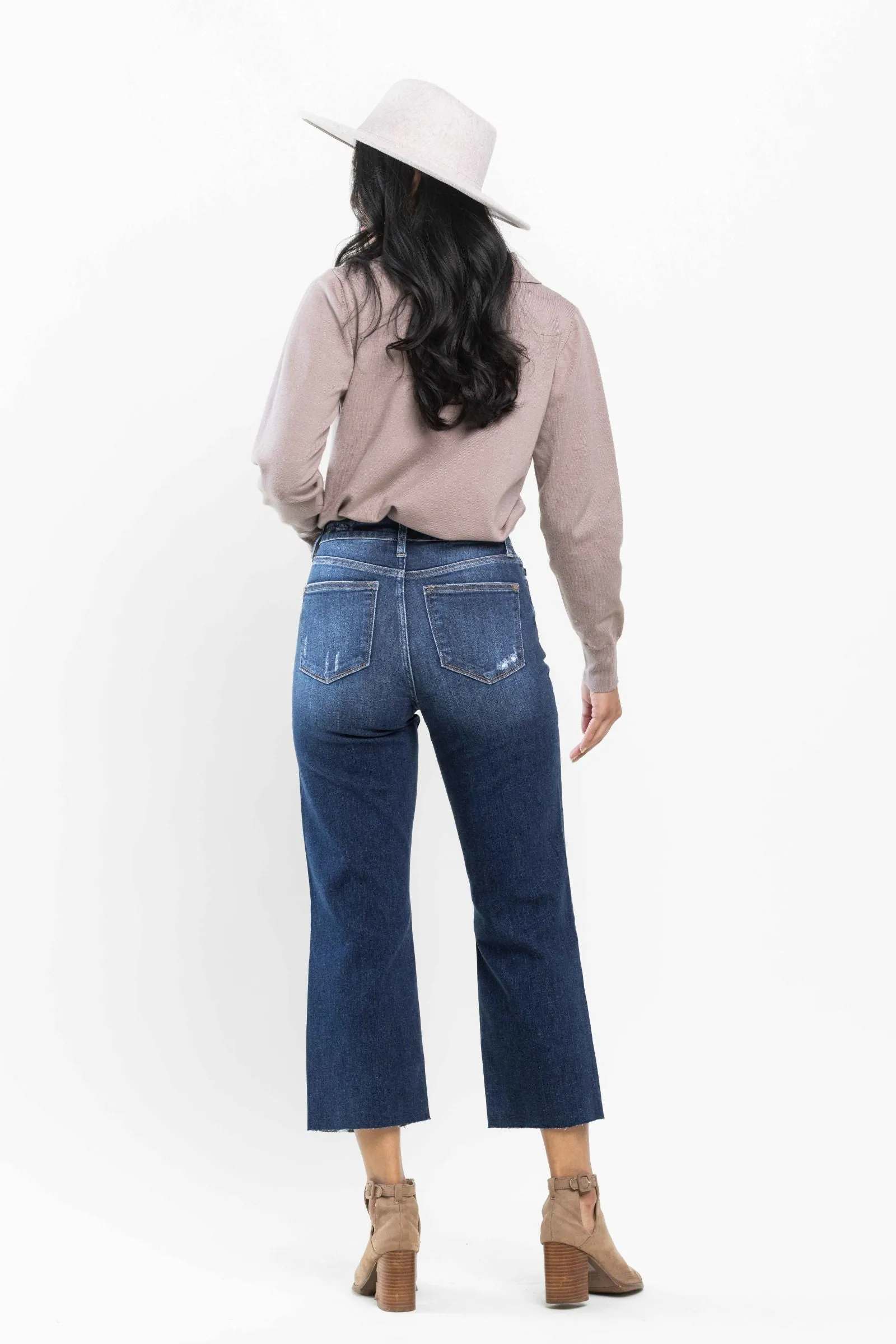 Judy Blue High Waist Destroy Crop Wide Leg