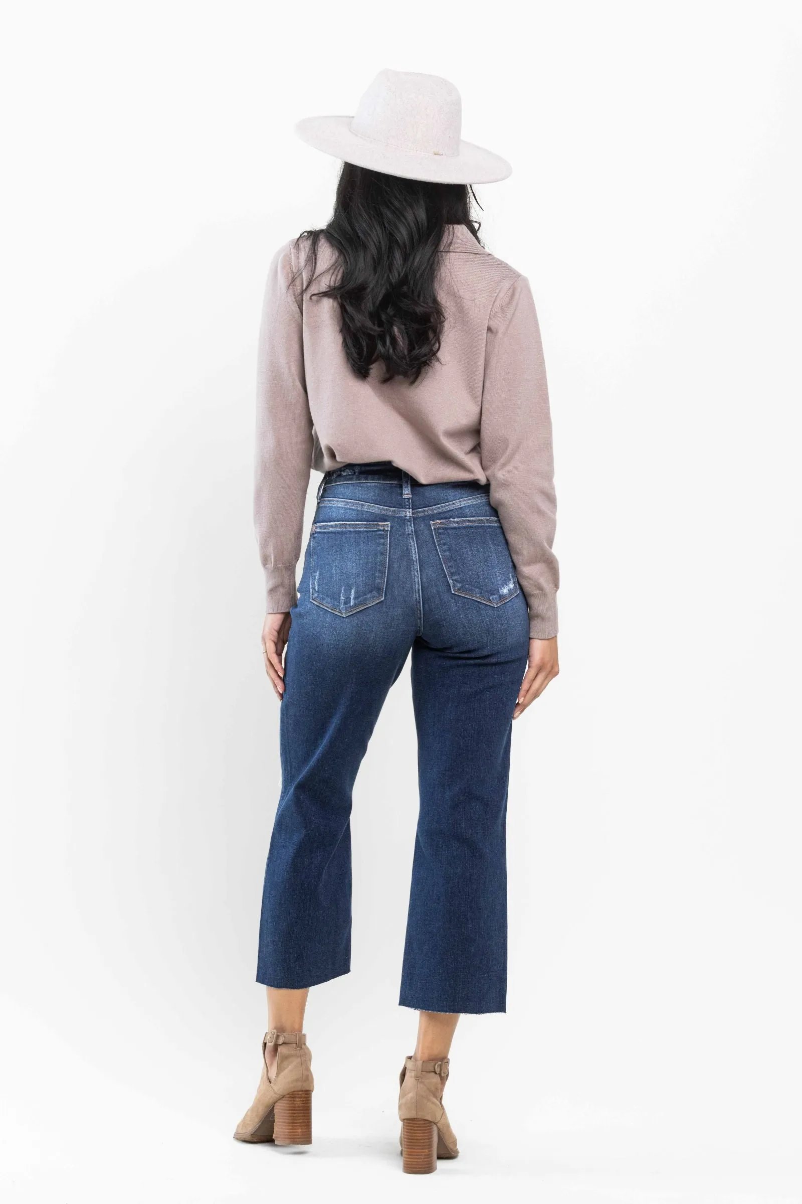 Judy Blue High Waist Destroy Crop Wide Leg