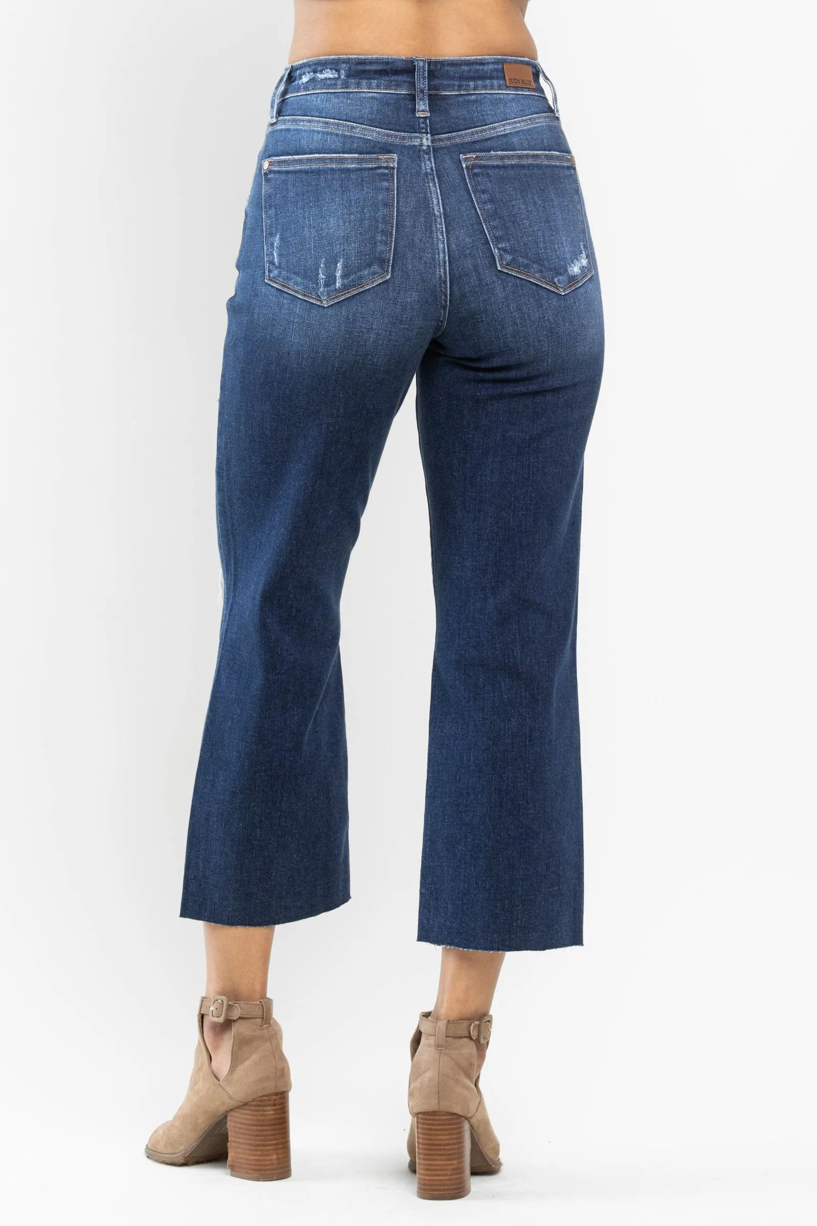 Judy Blue High Waist Destroy Crop Wide Leg