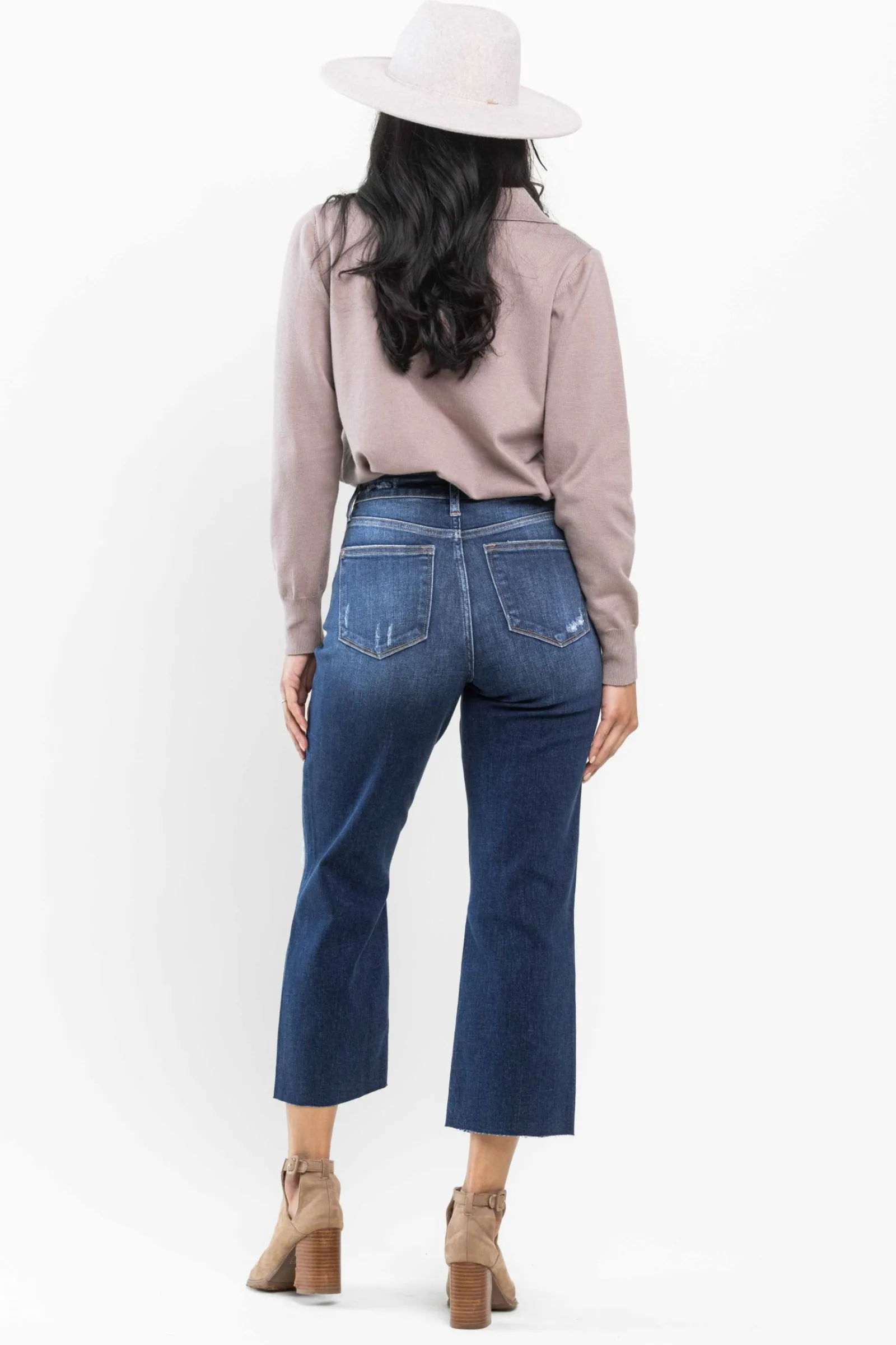 Judy Blue High Waist Destroy Crop Wide Leg