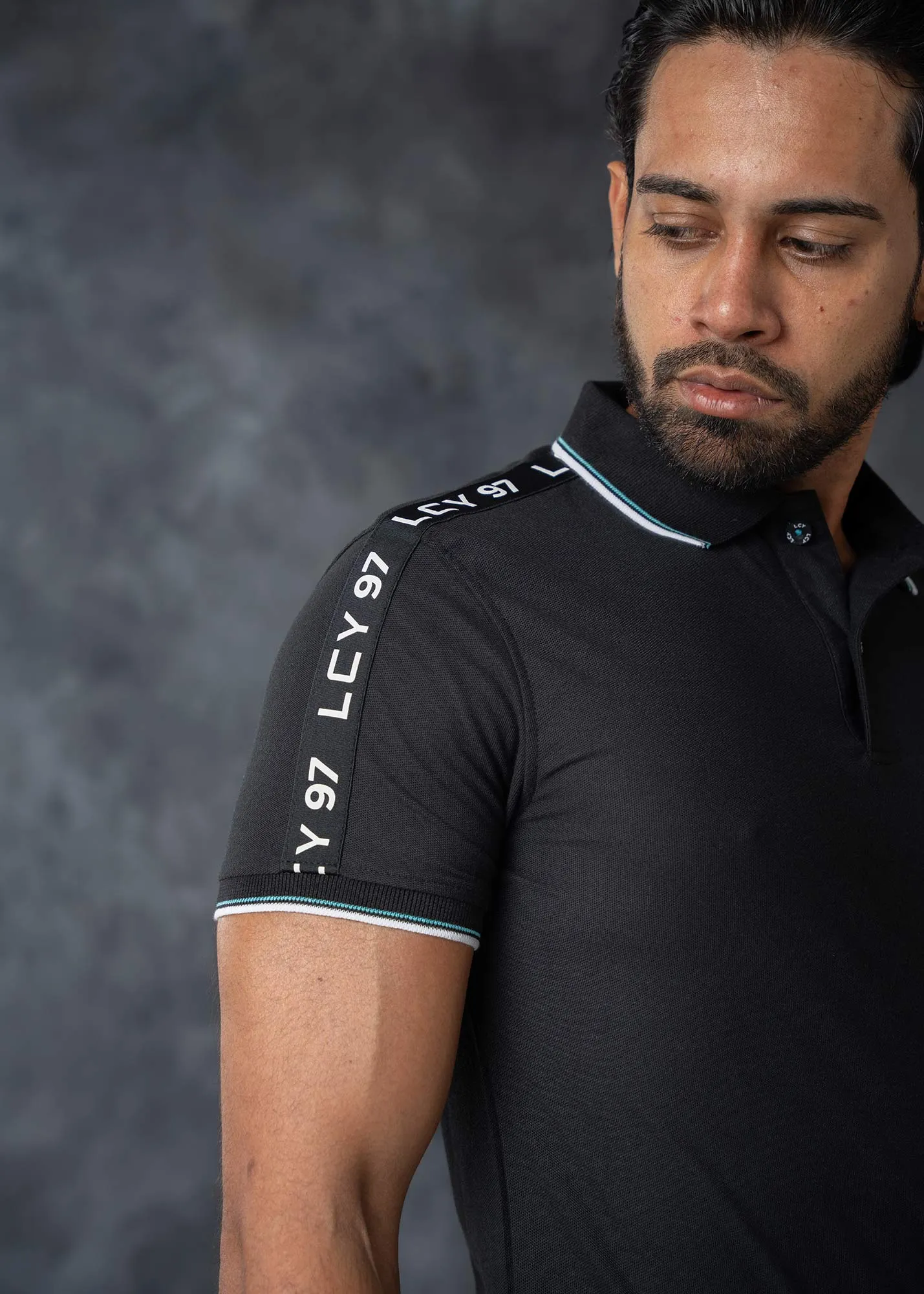 LCY | CONTRAST TWIN TIPPED SHOULDER TAPE POLO