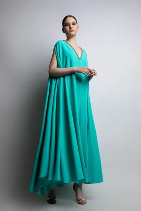 Loose Midi Dress with Cape Sleeves