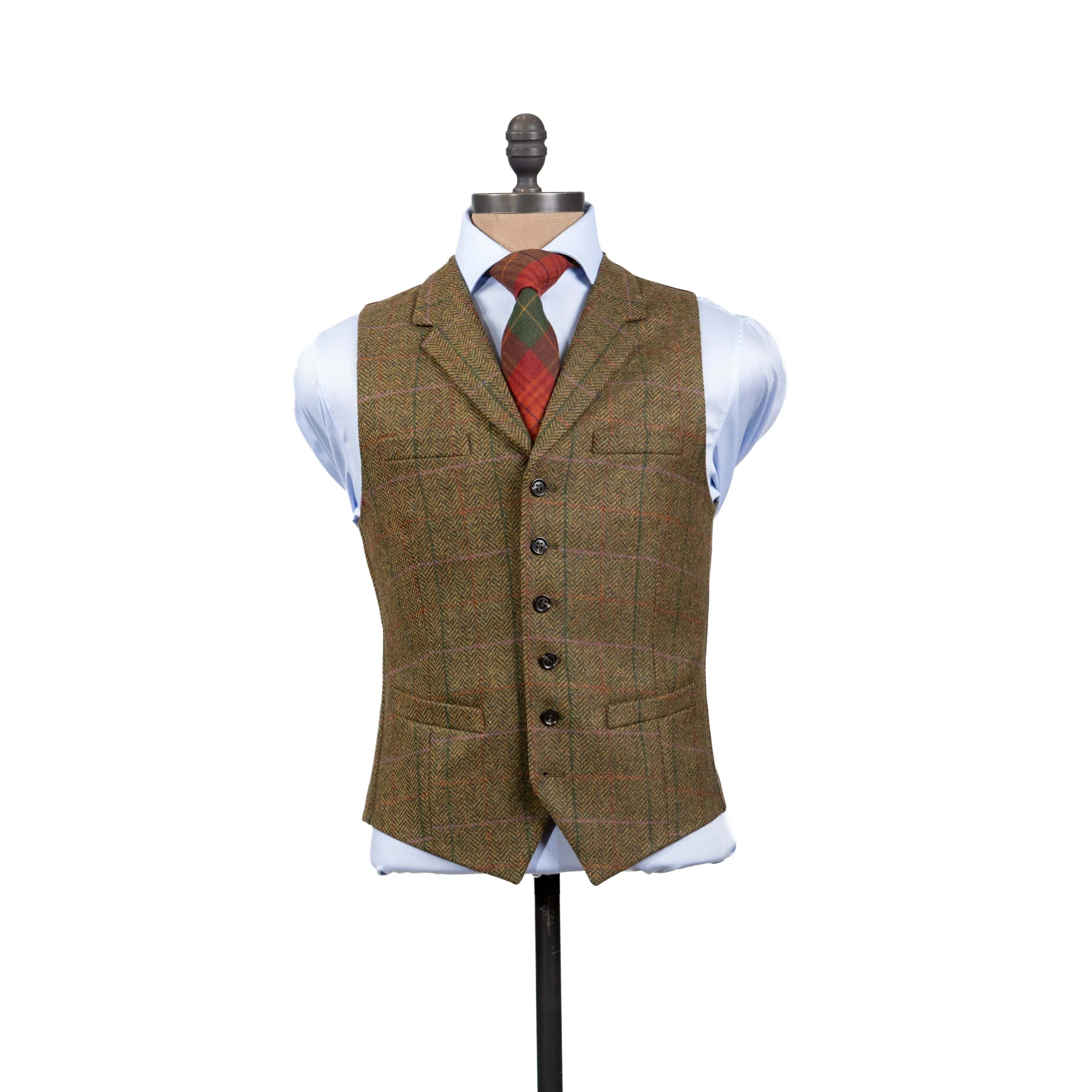 MacBeth 3pc Suit in Moss HB Multi Check
