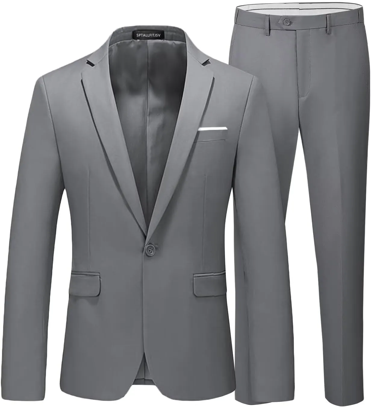 Mens 2 Piece Suit Slim Fit Wedding Prom Party Business Suit Notch Lapel One Button Blazer and Pants Tuxedo Set
