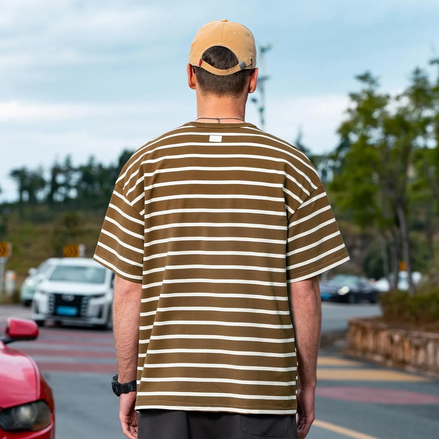 Men's Striped Shirts,Crewneck Striped T-ShirtTrue Classic Men's Top