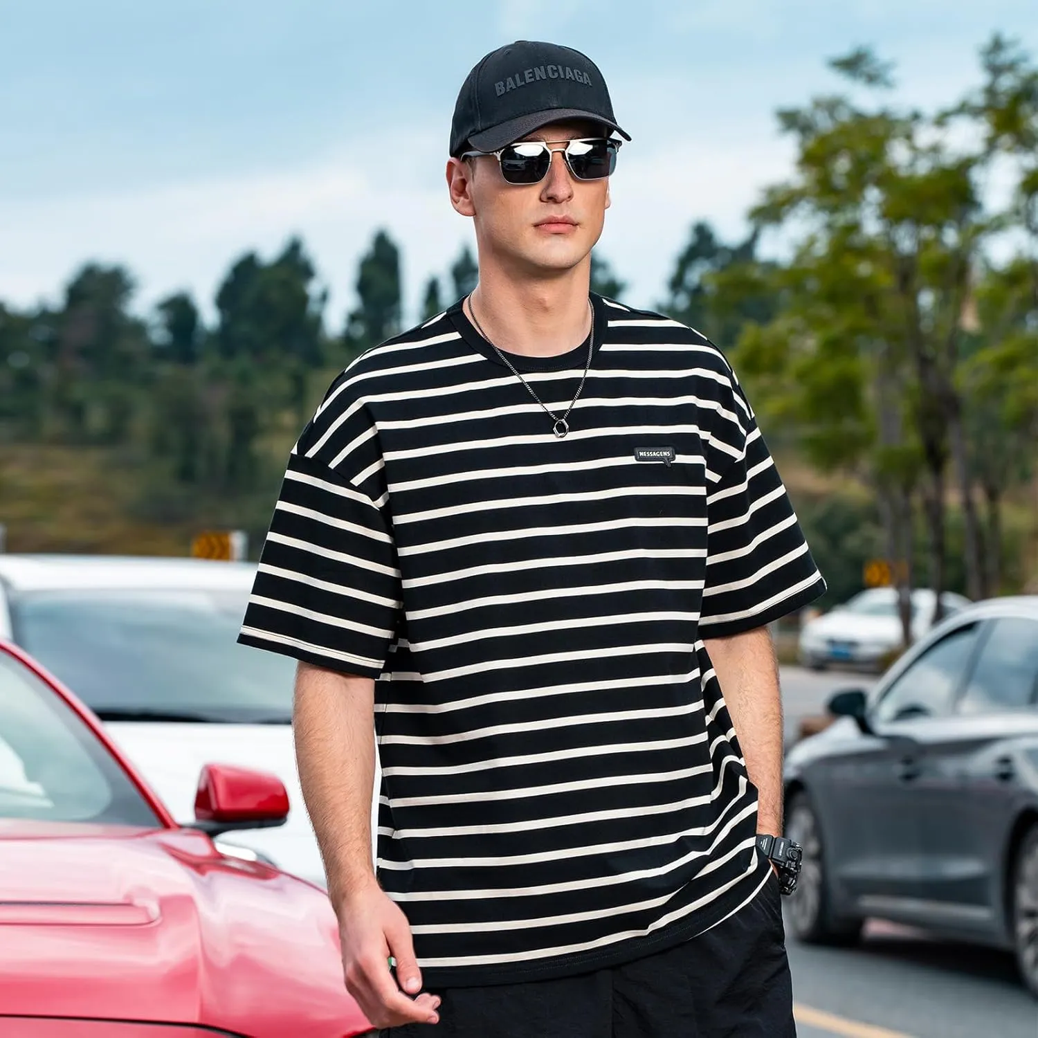 Men's Striped Shirts,Crewneck Striped T-ShirtTrue Classic Men's Top