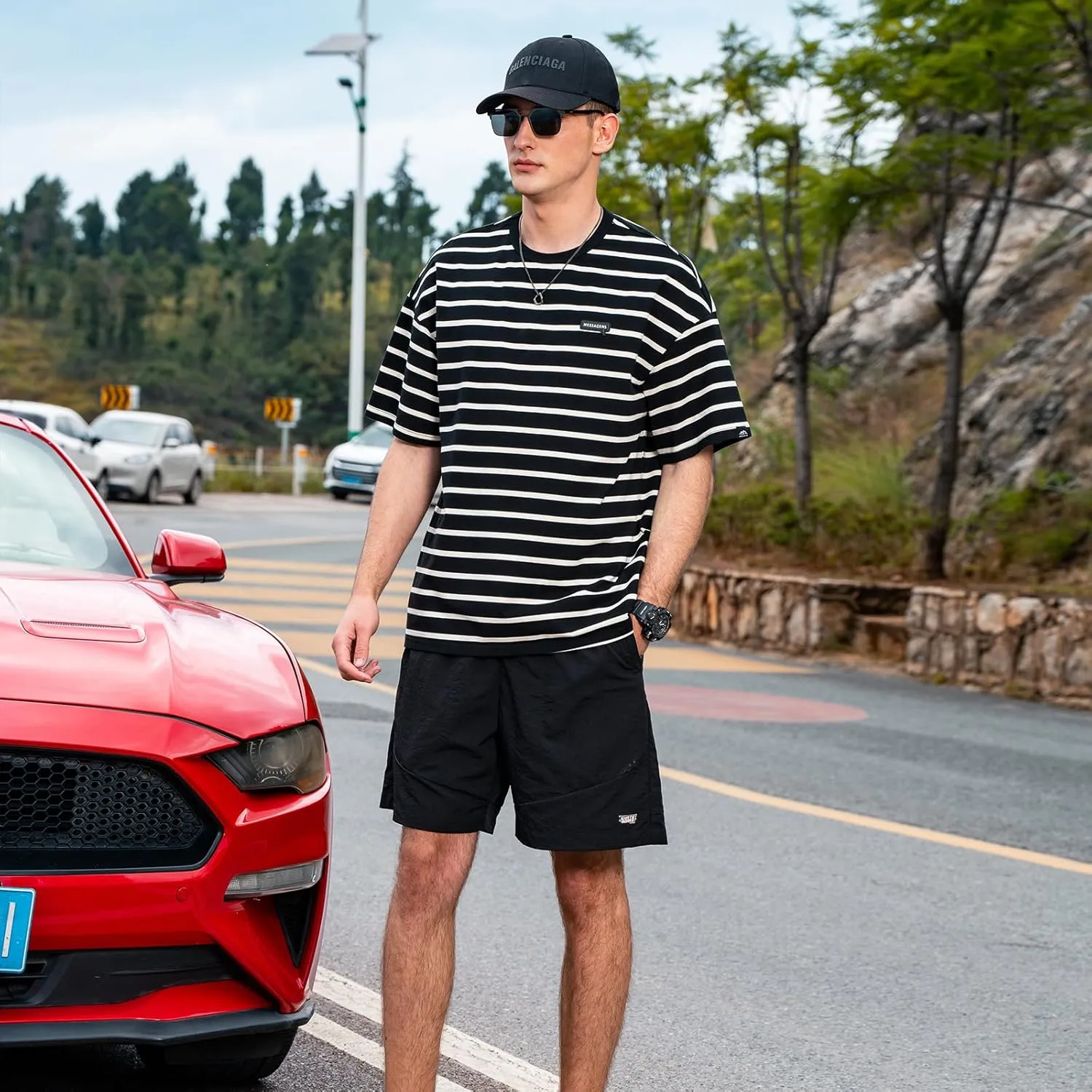 Men's Striped Shirts,Crewneck Striped T-ShirtTrue Classic Men's Top